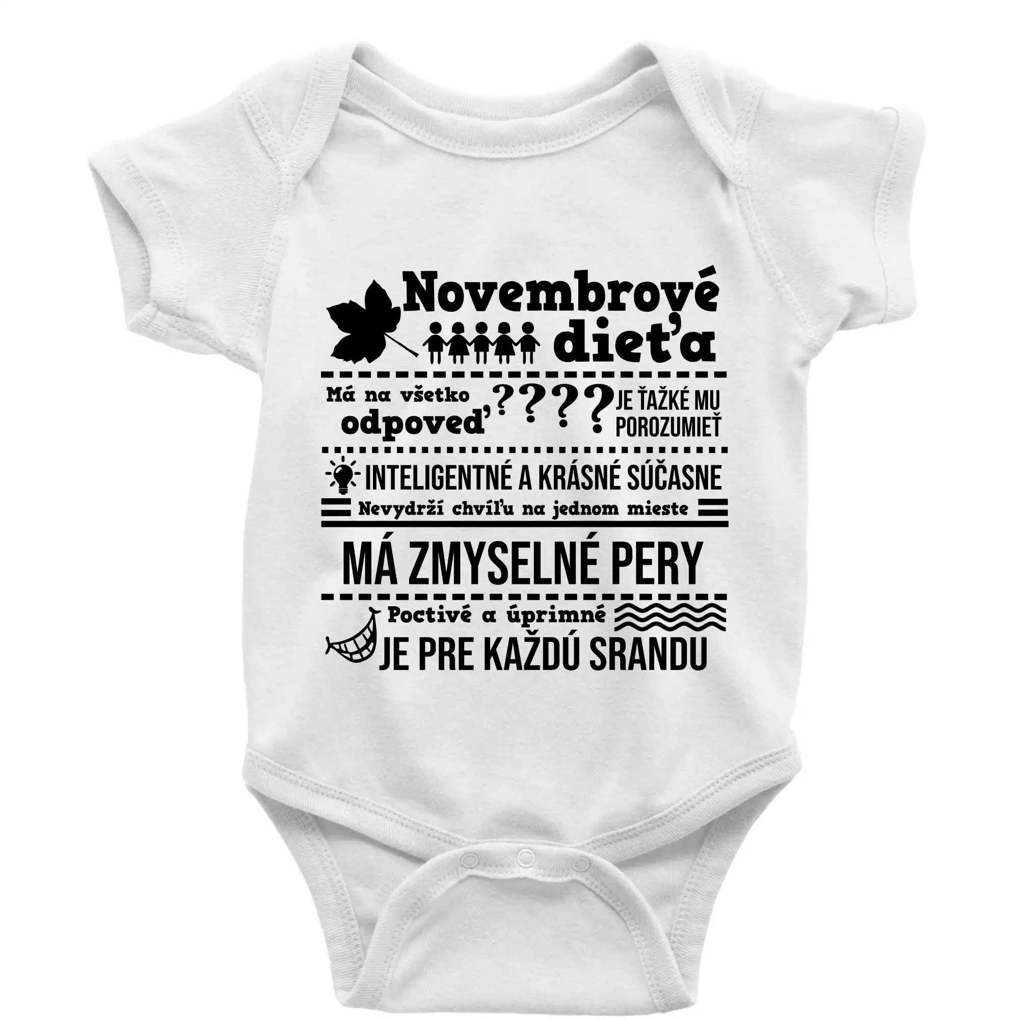 Tričká pre narodených v novembri - Narodeniny November - Body dojčenské s krátkym rukávom