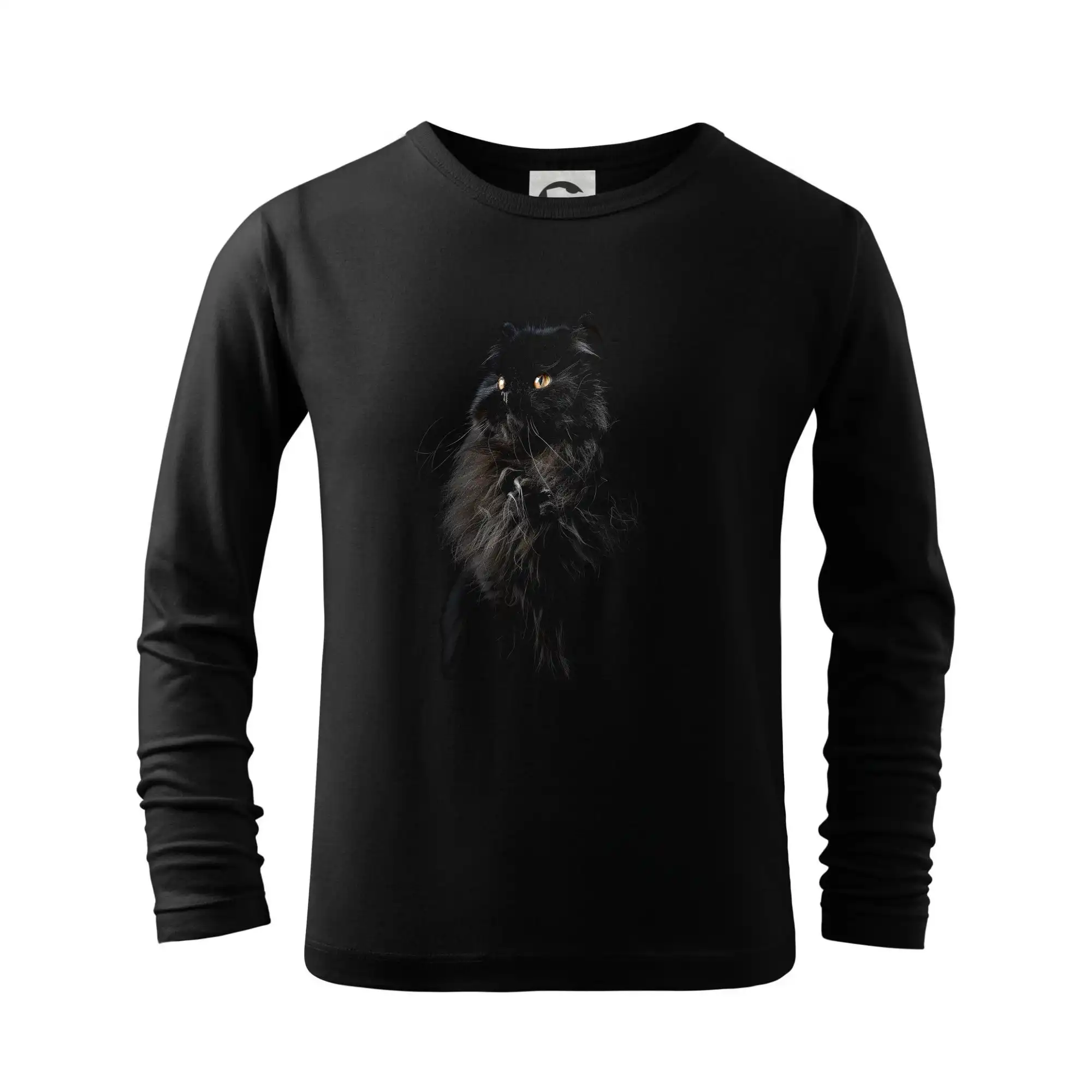 Vtipná tričká s mačkou - Perzská mačka čierna fotka - Tričko detské Long Sleeve
