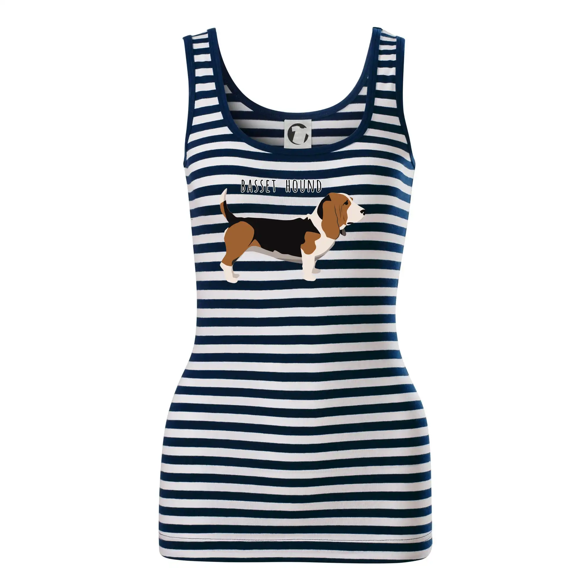 Baset na tričku - Basset hound pes s nápisom - Sailor tielko na vodu