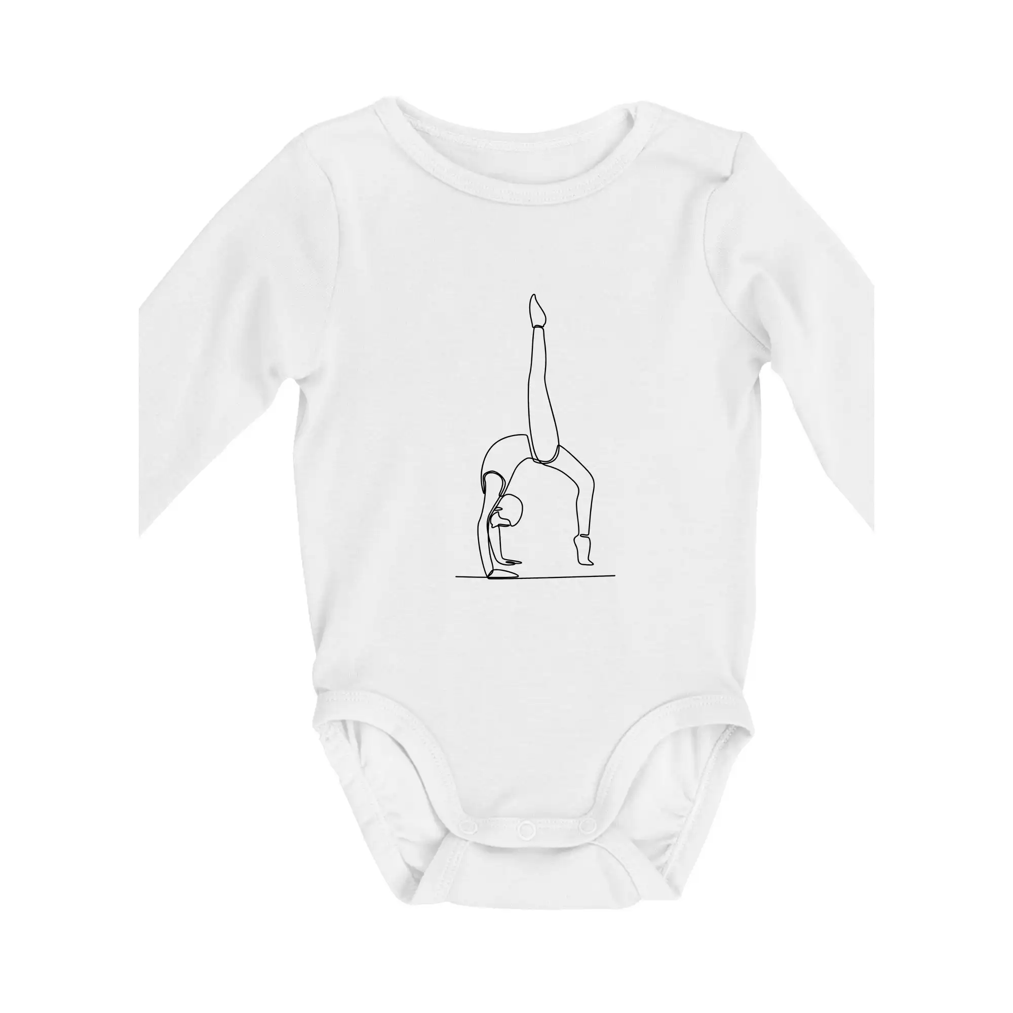 Tričká a mikiny s obrázkami jedným ťahom - Gymnastika na rukách jedným ťahom - Body dojčenské s dlhým rukávom