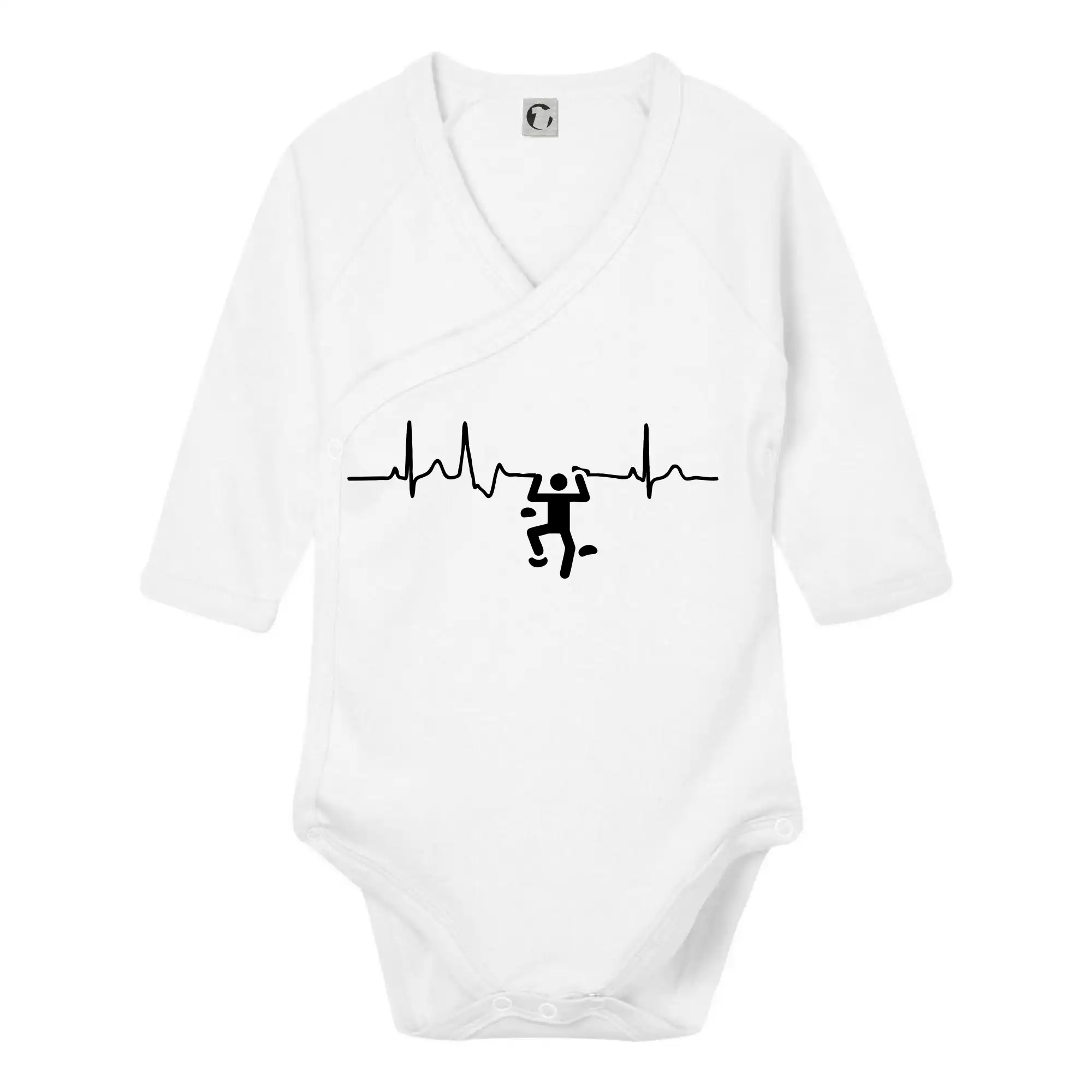 Trička pro horolezcov - EKG lezecká stěna - Body zavinovacie s dlhým rukávom