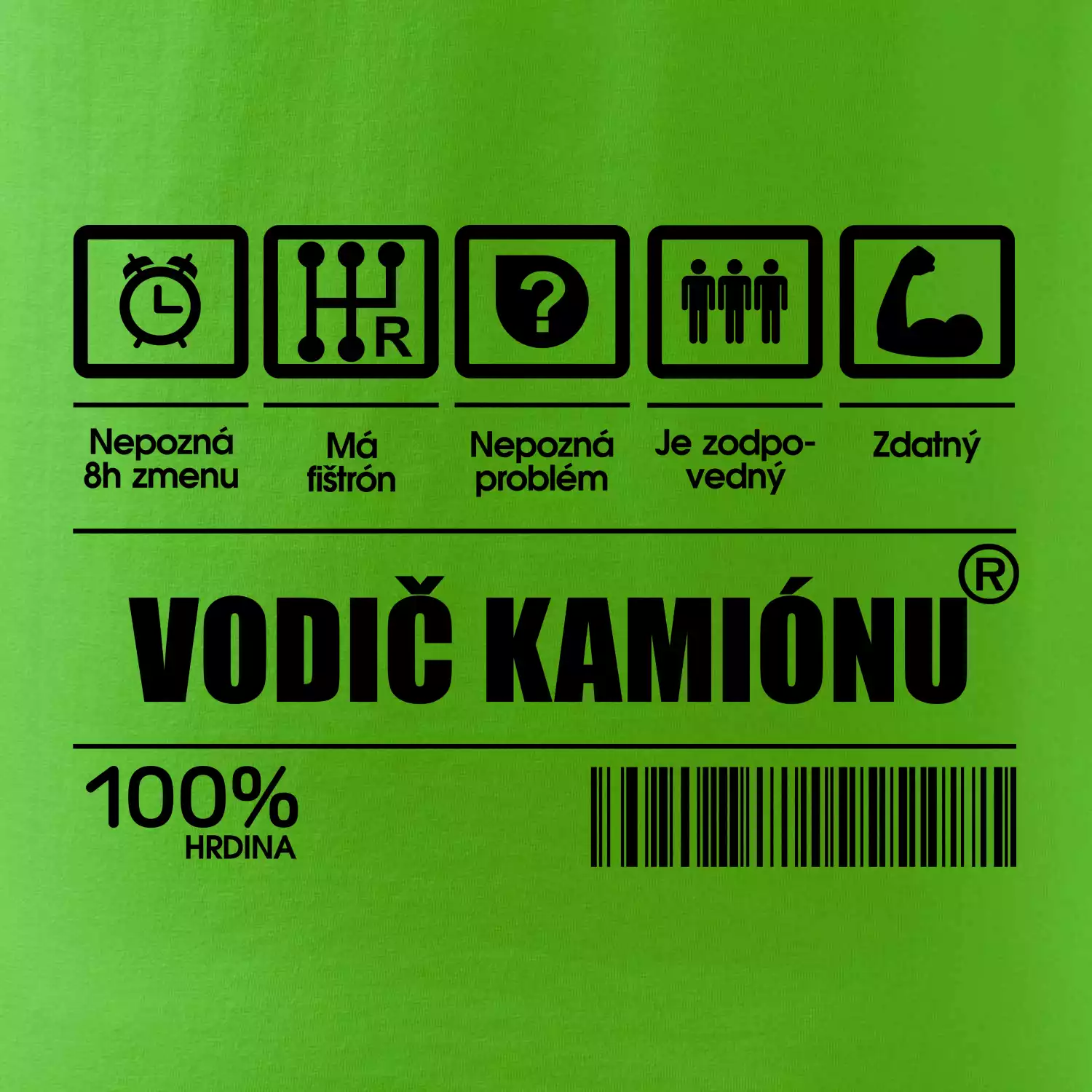 Čiarový kód - Vodič kamionu