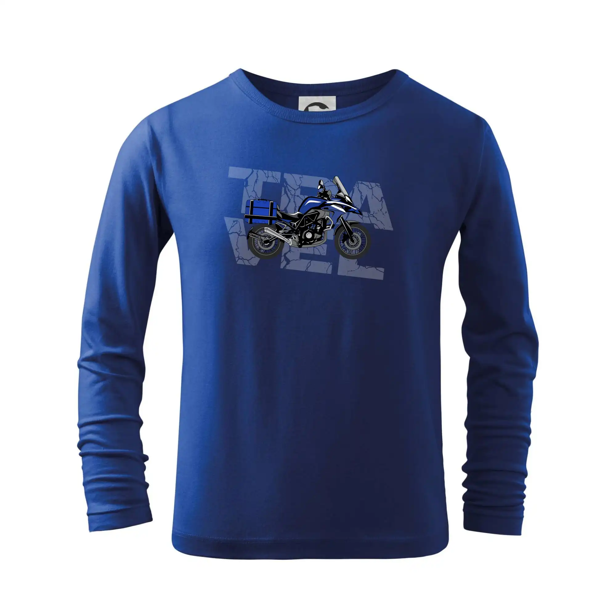Tričká a mikiny s potlačou motoriek – pre pravých motorkárov - Cestovná enduro modrá - Tričko detské Long Sleeve