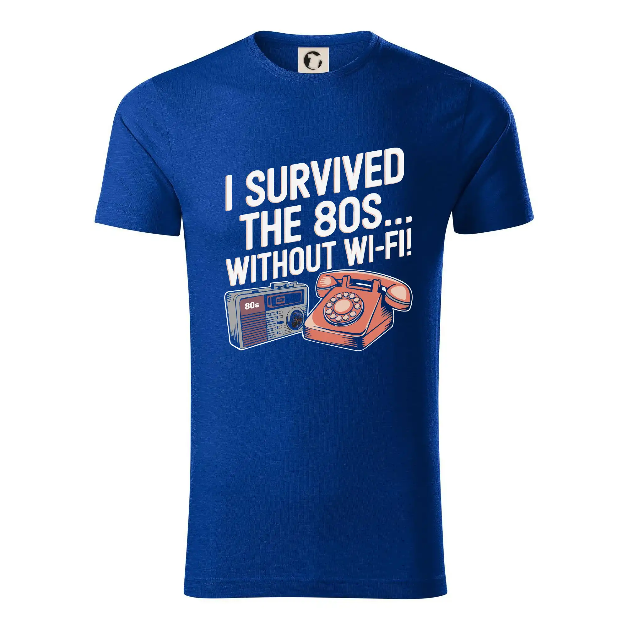 Hudobné tričká - I survived the 80s without WI-FI - Tričko z organickej bavlny