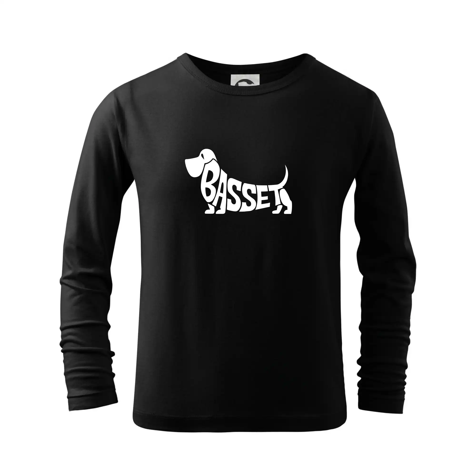Ostatné psie plemená - Basset nápis v tele - Tričko detské Long Sleeve