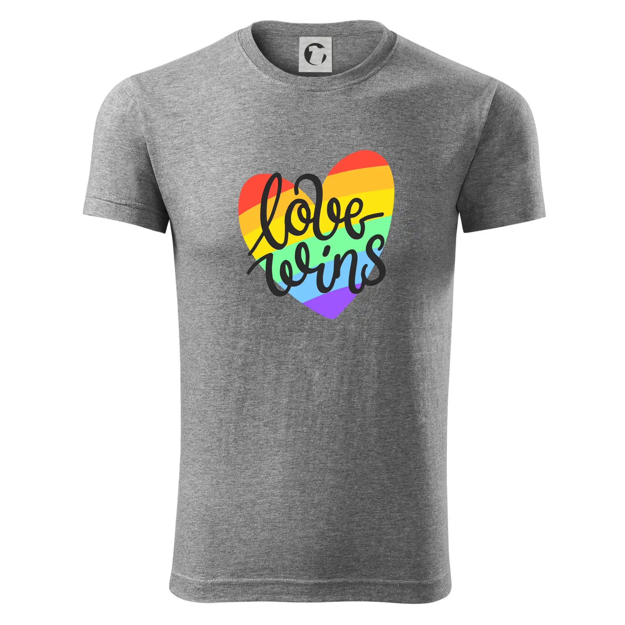 Tričká pre LGBT a Queer komunitu - Love wins srdce - Viper FIT - Pánske zúžené tričko