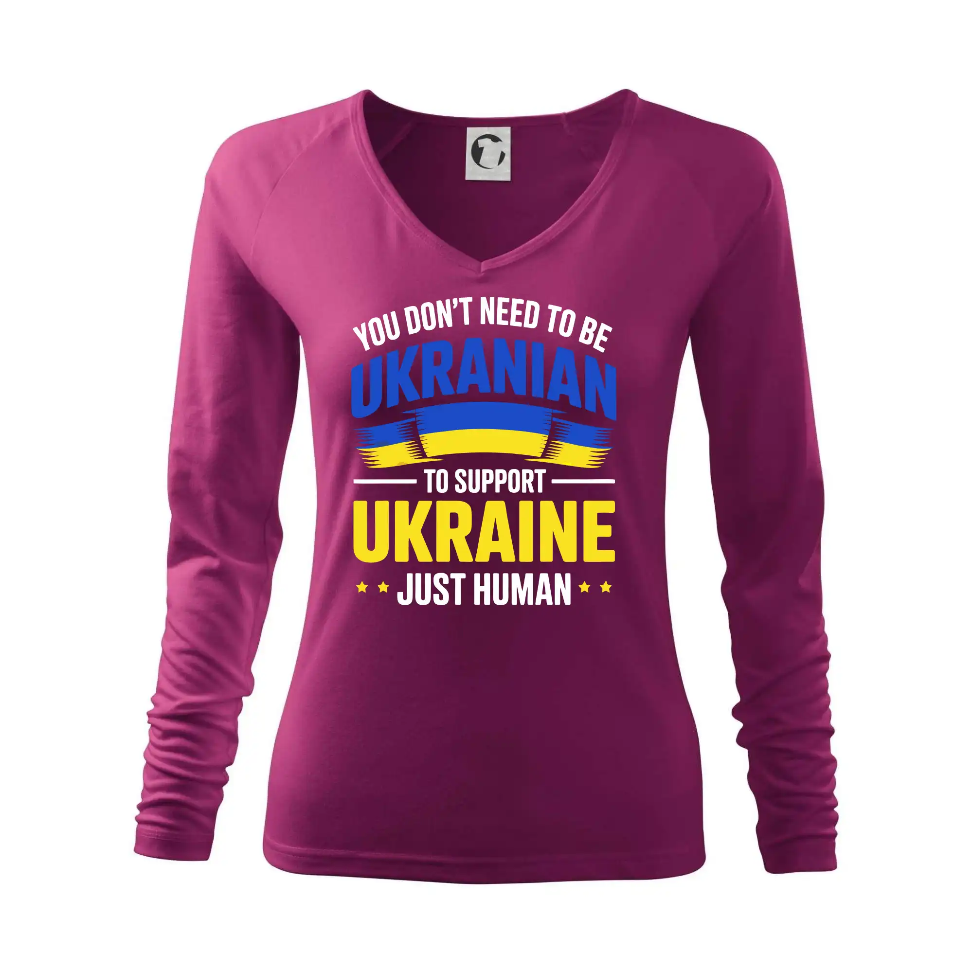Tričká s vlajkou ukrajiny - You don't need to be Ukrainian to support Ukraine just human - Tričko dámske Elegance