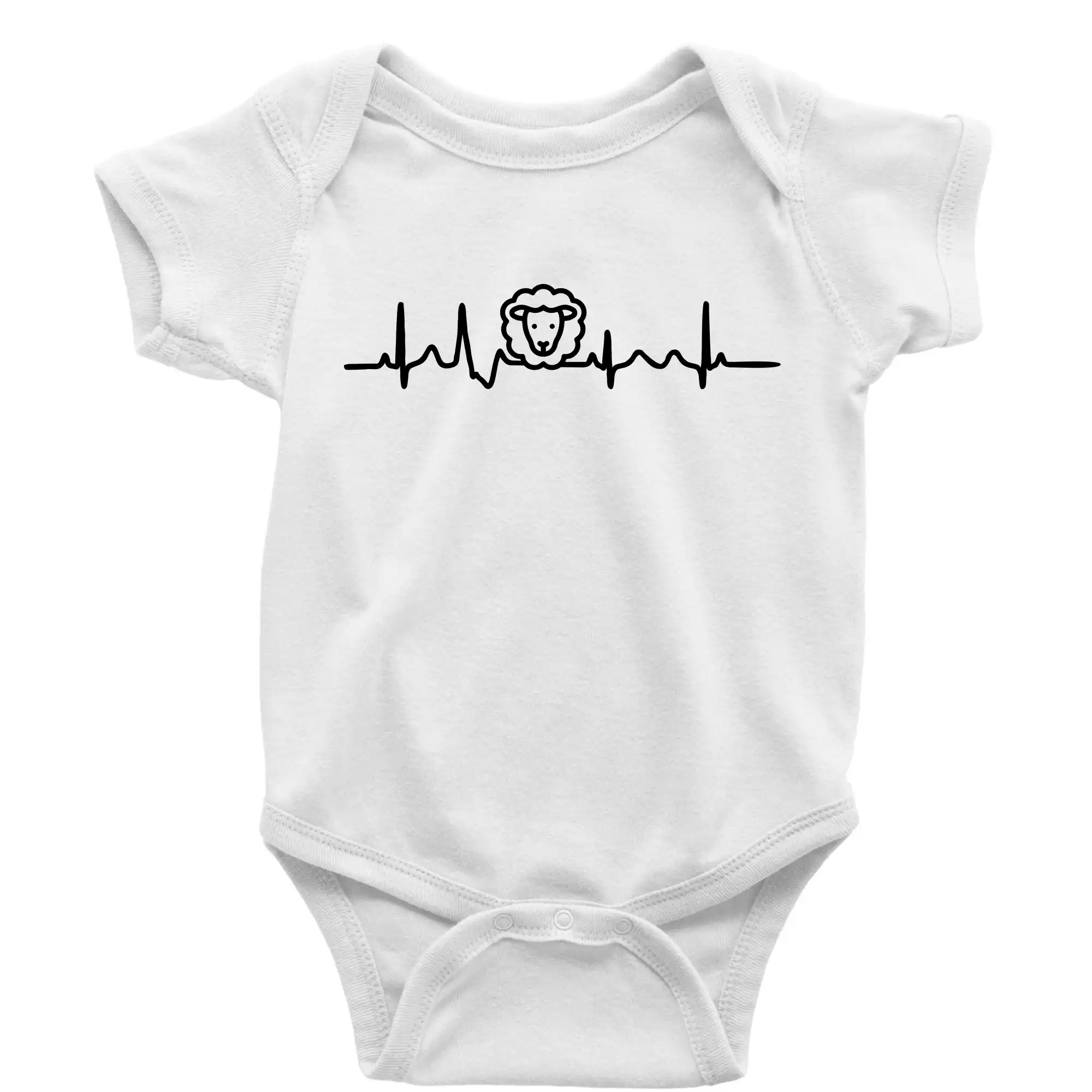 Tričká so zvieratami - Ekg ovce - Body dojčenské s krátkym rukávom