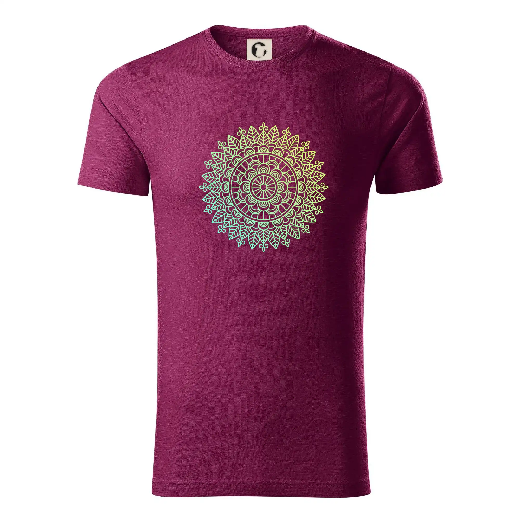 Mandala zelenožlutá - Tričko z organickej bavlny