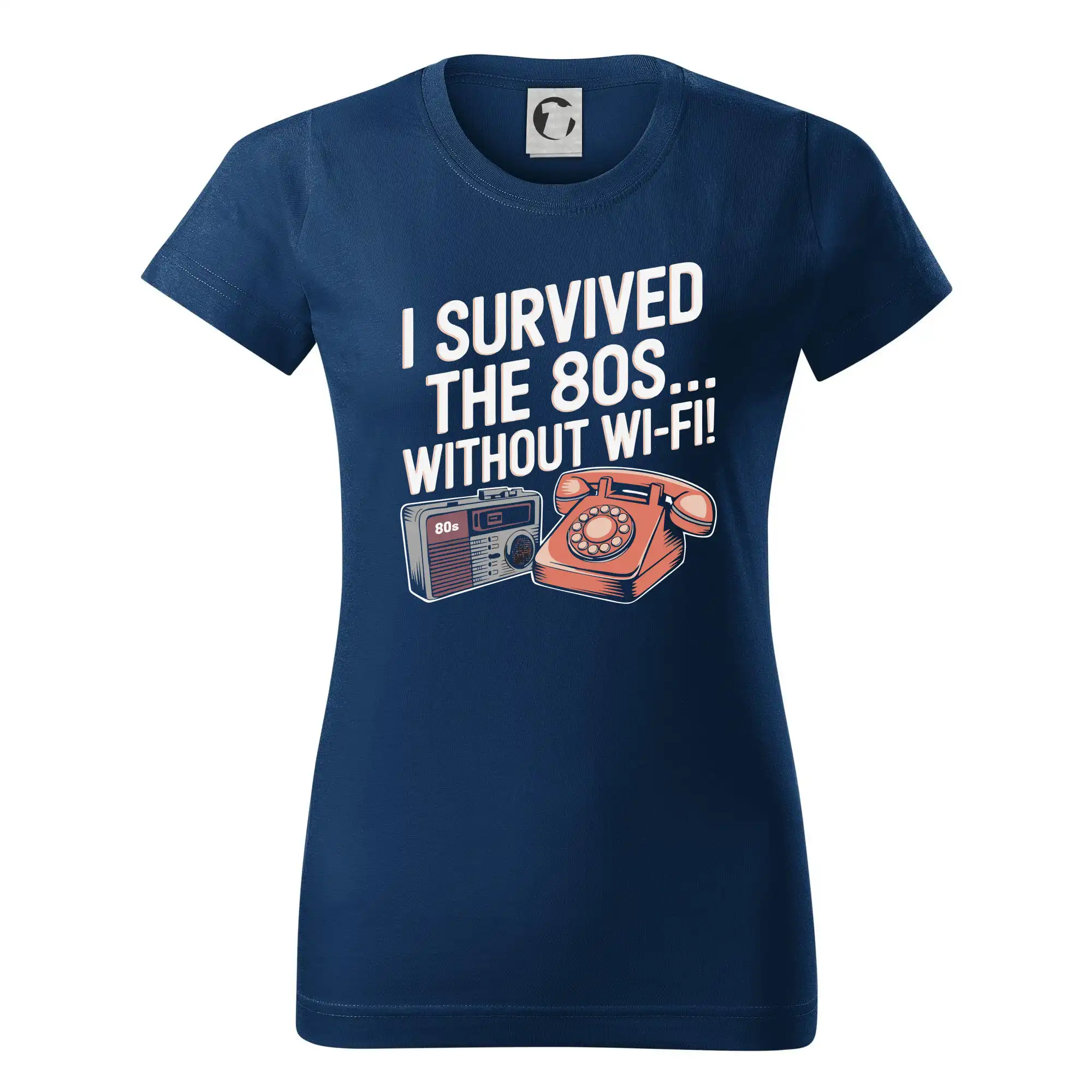 I survived the 80s without WI-FI - Dámske tričko basic - ľahko voľnejšie a dlhšie