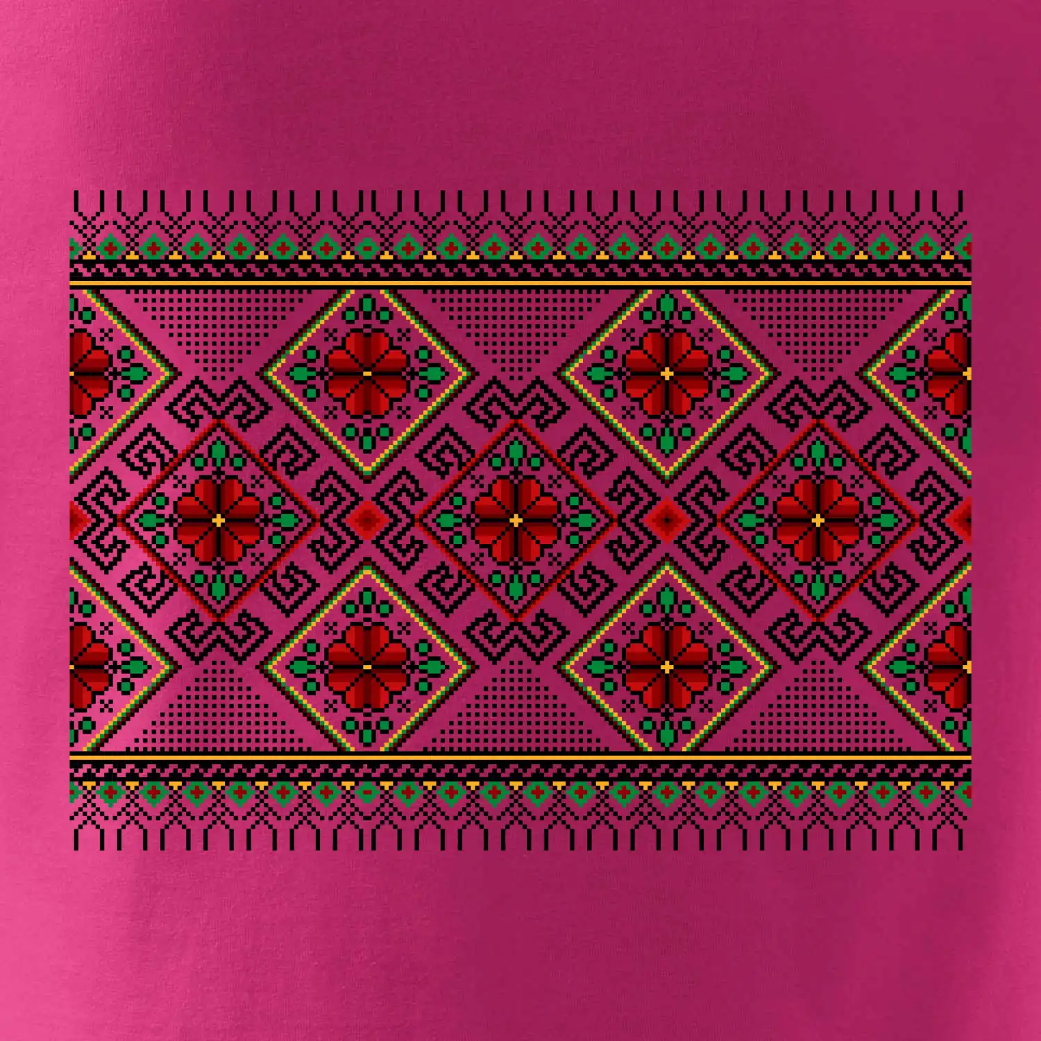 Ukrajinský vzor - Červeno Zelený