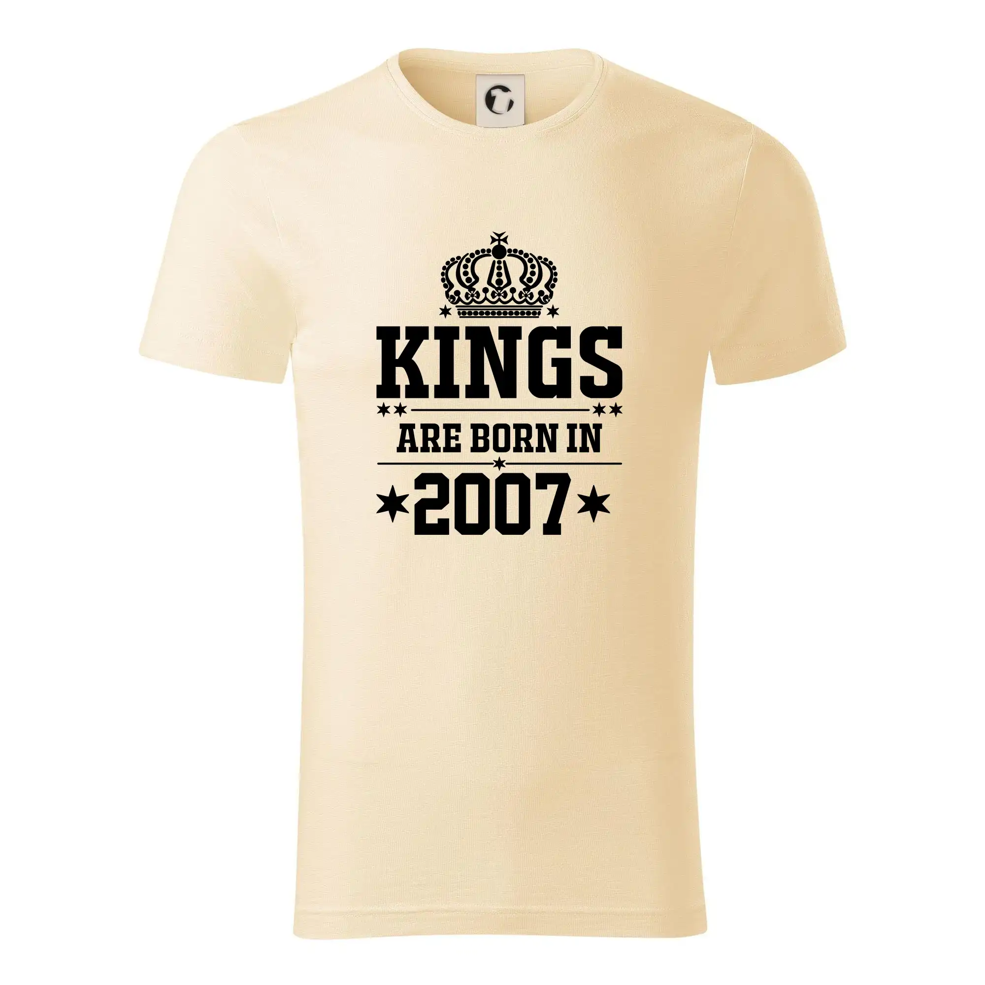 Trička s ročníkom 2007 - Kings are born in 2007 - Tričko z organickej bavlny