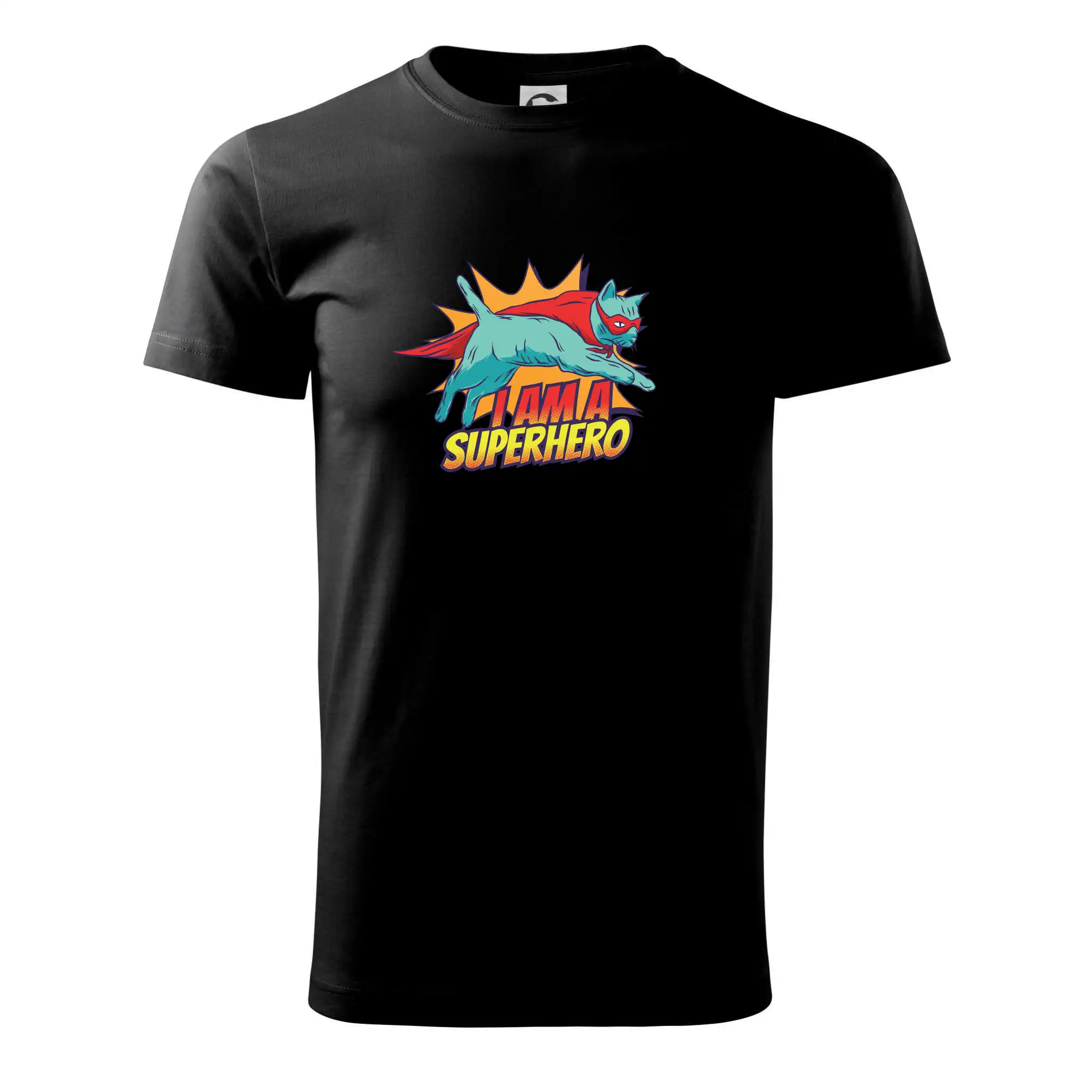 Vtipná tričká s mačkou - Mačka Jump like Superhero - Tričko extra veľké  (5-8XL)