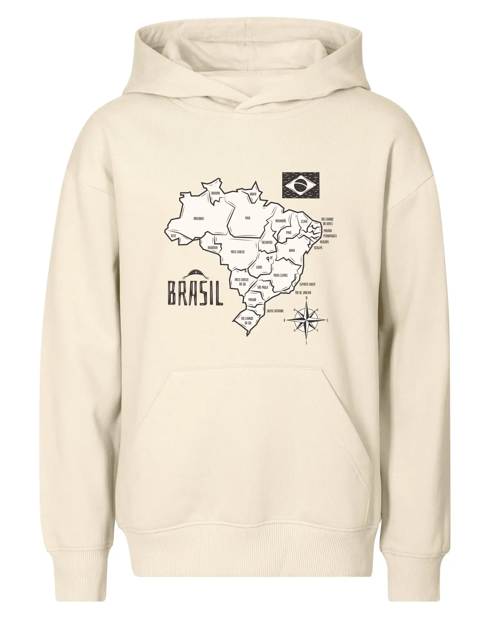 Brazília mapa s názvami regiónov