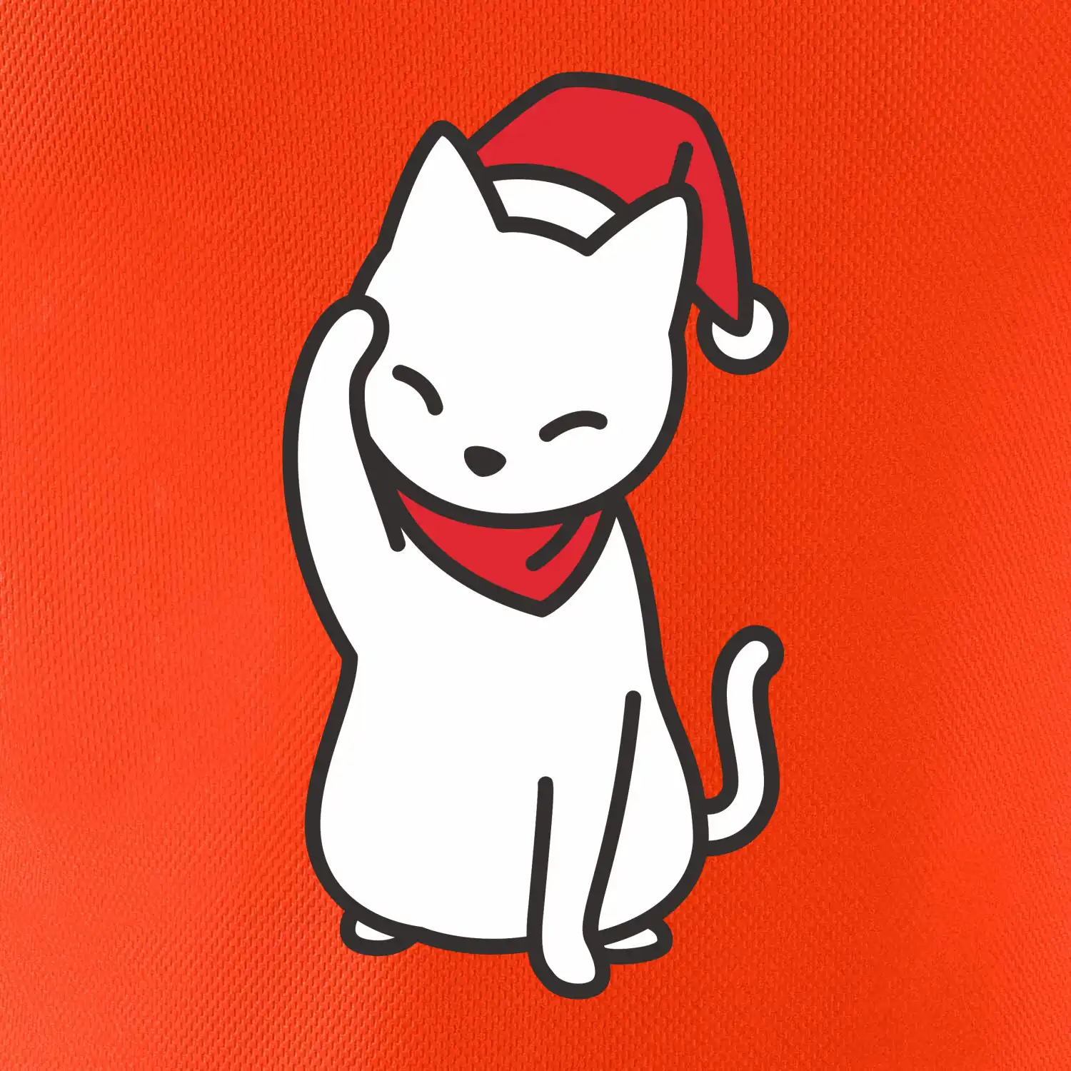 Vánoční kočka mávající