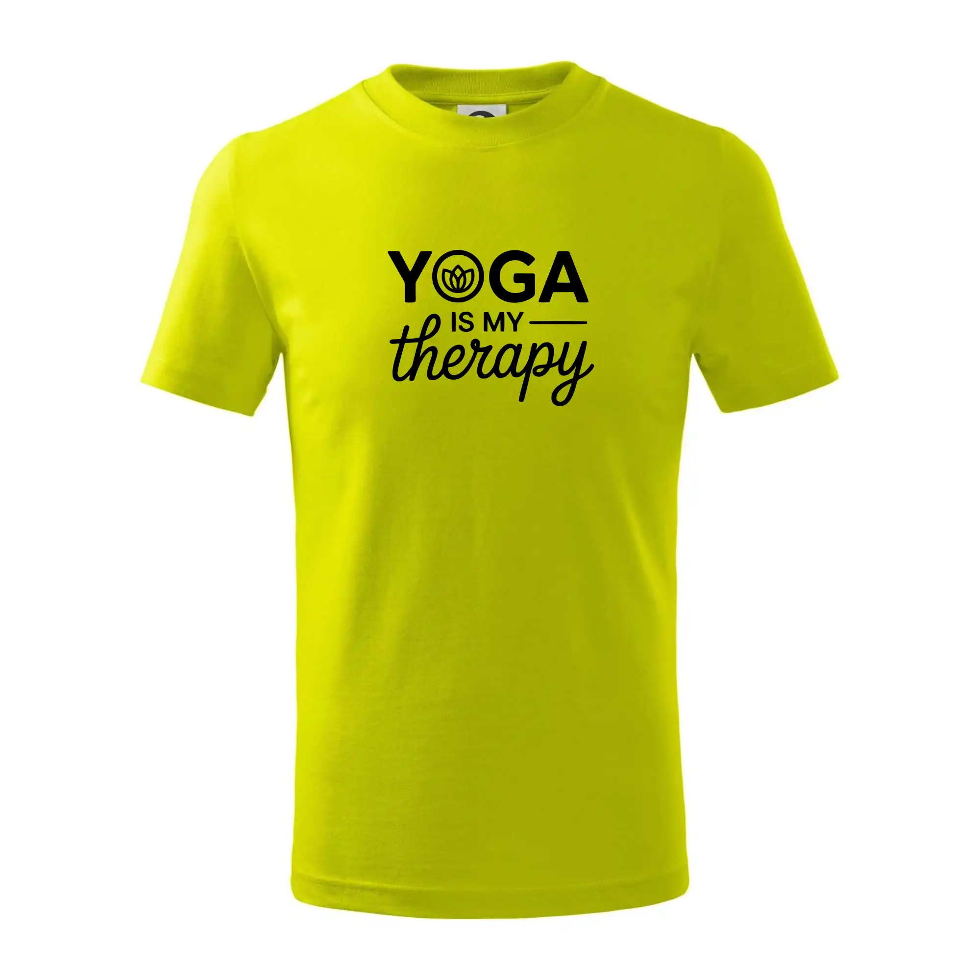 Tričká na jógu - Yoga Is My Therapy nápis - Tričko detské bavlnené