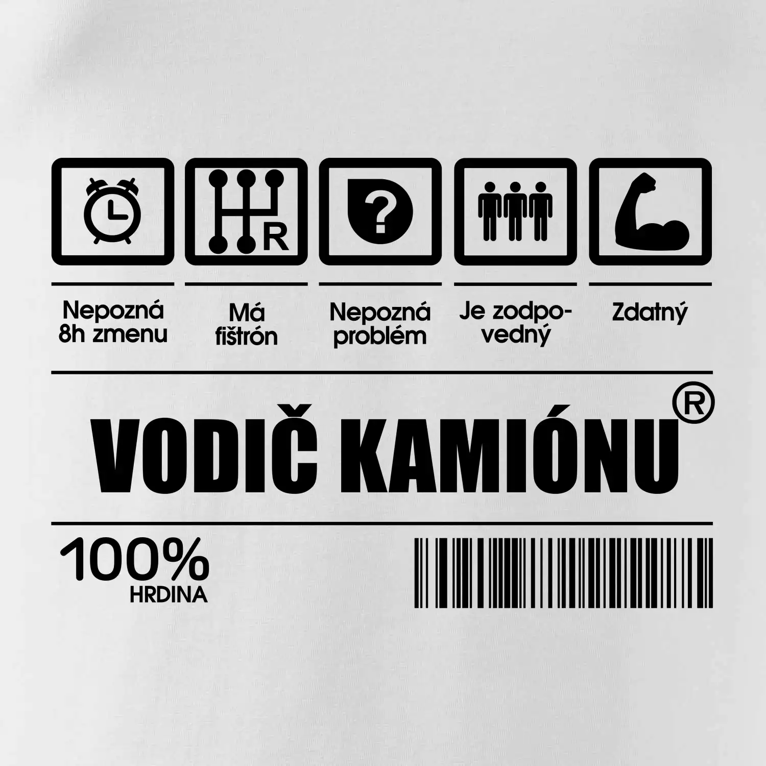 Čiarový kód - Vodič kamionu