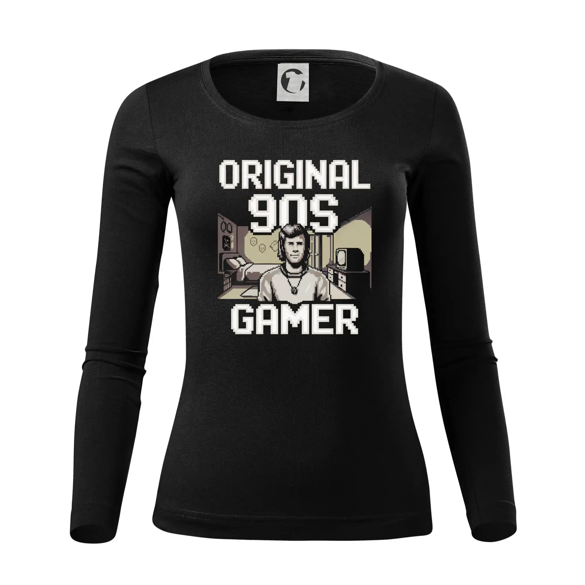 Tričká pre ajťákov - Original 90s gamer - béžový - Dámske tričko FIT-T LS - zužené