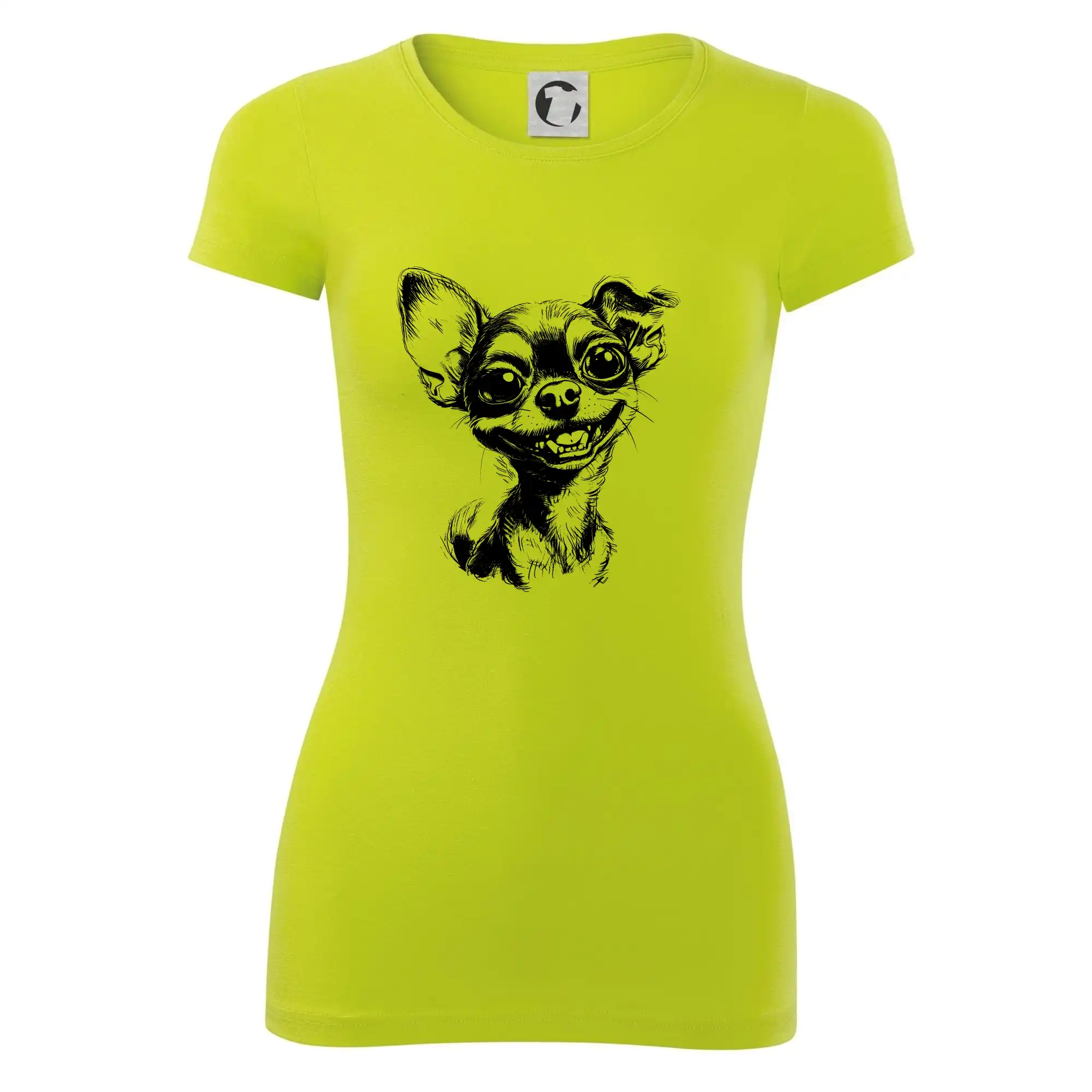 Černobílá karikatura čivava