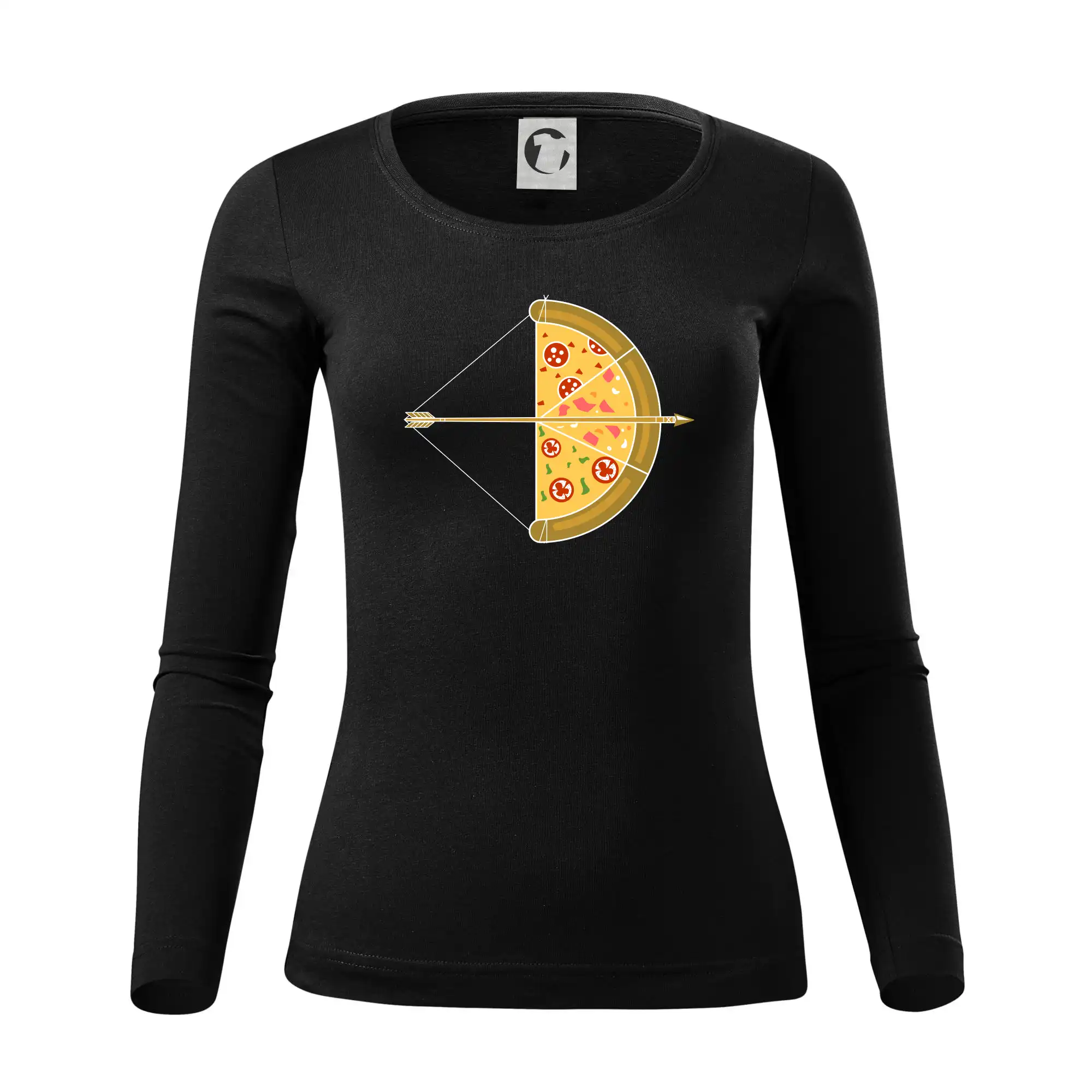 Šíp a pizza - Dámske tričko FIT-T LS - zužené