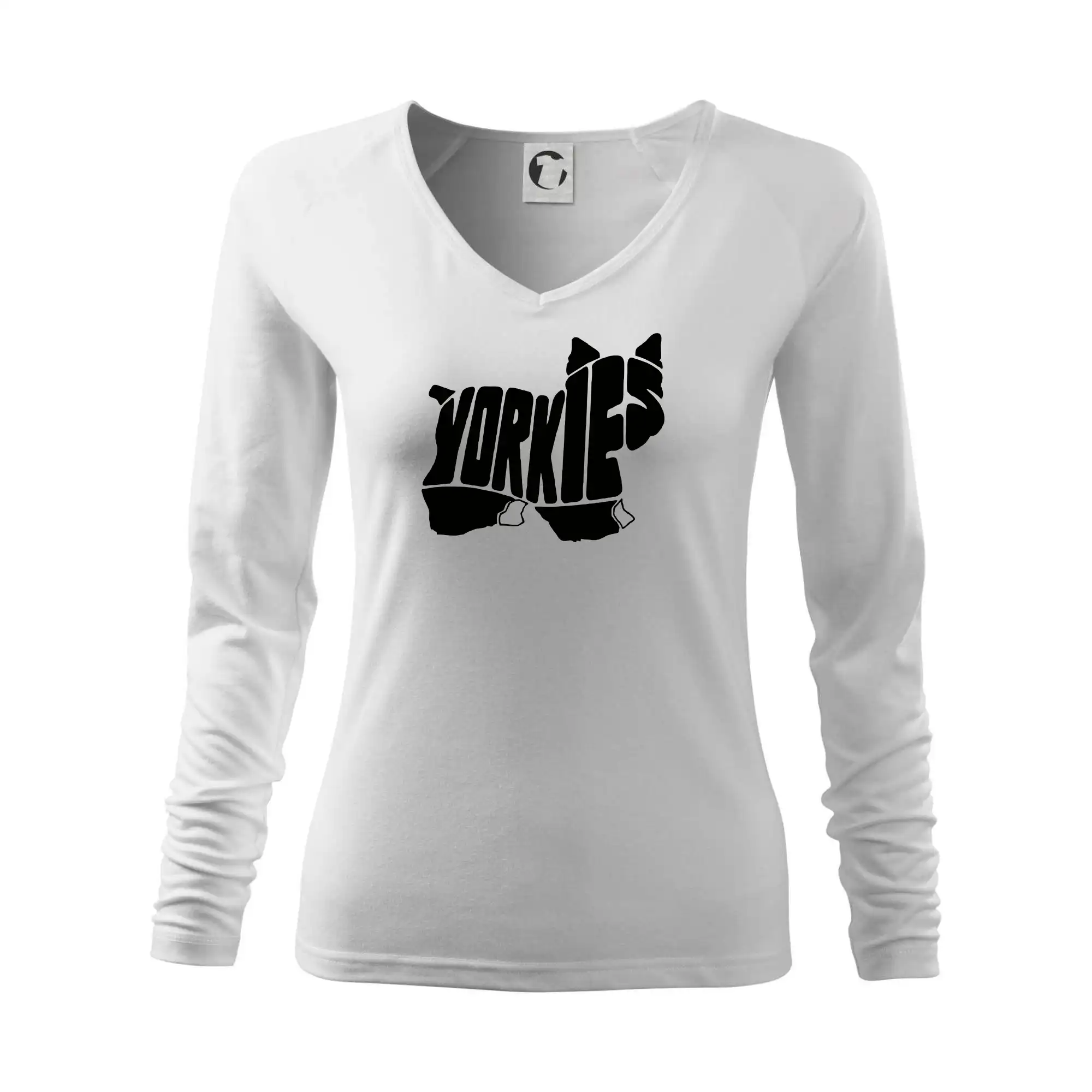 Yorkshirsky terier na tričku - Yorkšírský teriér - Yorkie - Nápis v tele - Tričko dámske Elegance
