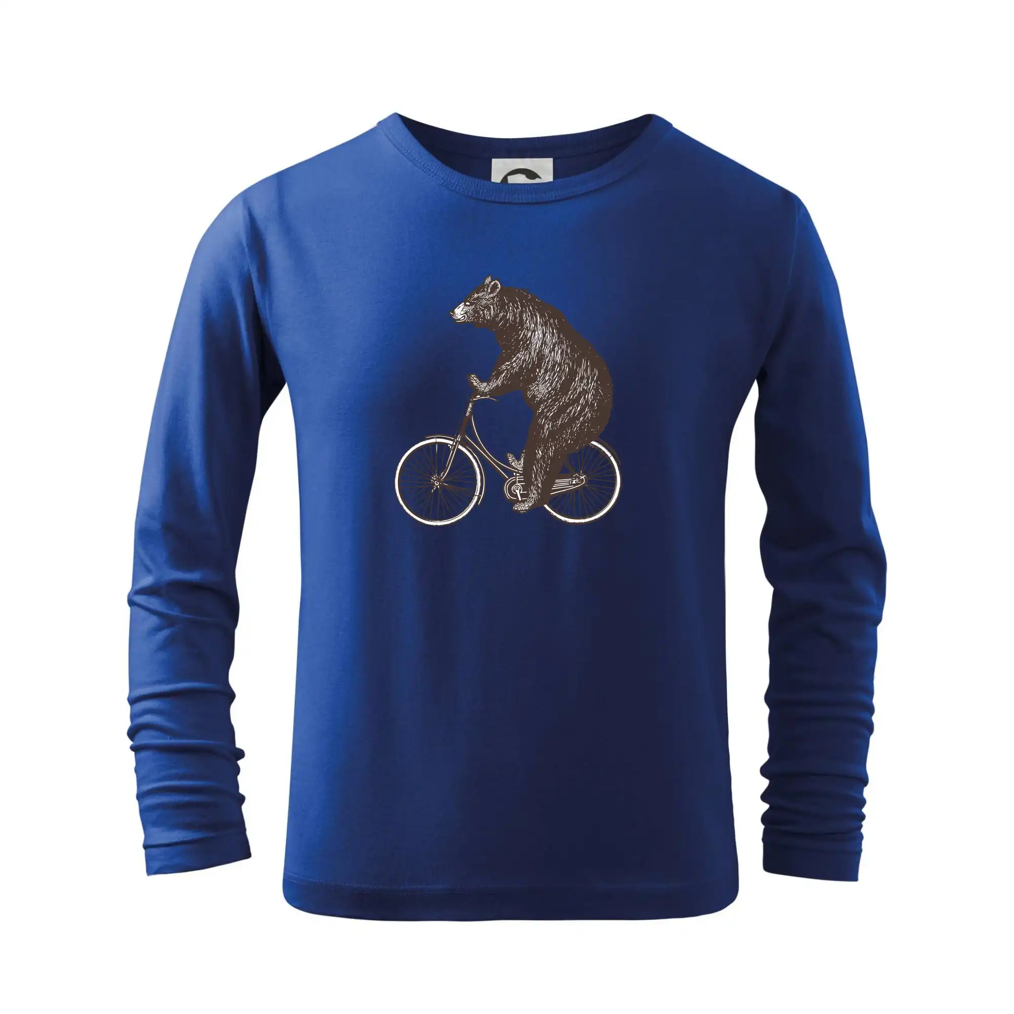 Tričko ako darček pre cyklistu - Medveď na bicykli - Tričko detské Long Sleeve