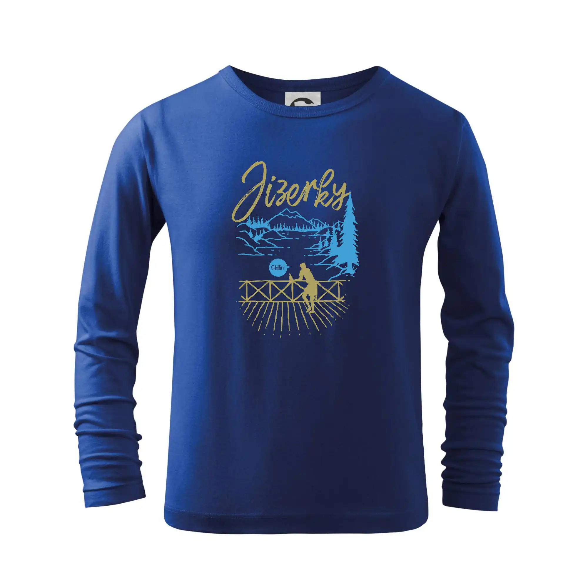 Trička pre cestovateľov - Jizerky - modrý les chill - Tričko detské Long Sleeve