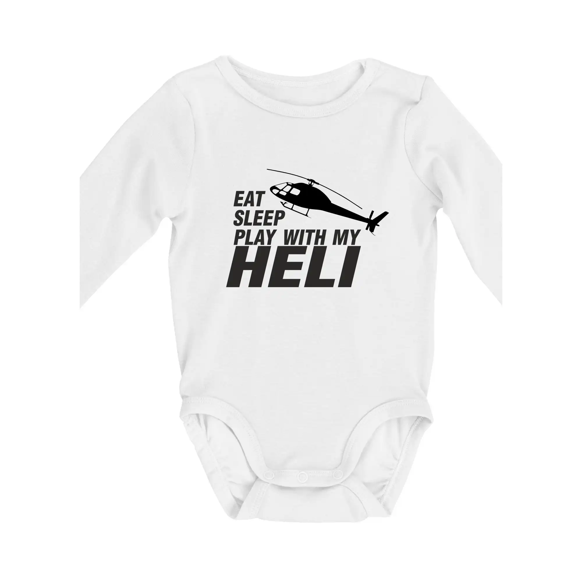 Tričká pre modelára - Eat Sleep Play With My Heli - Body dojčenské s dlhým rukávom