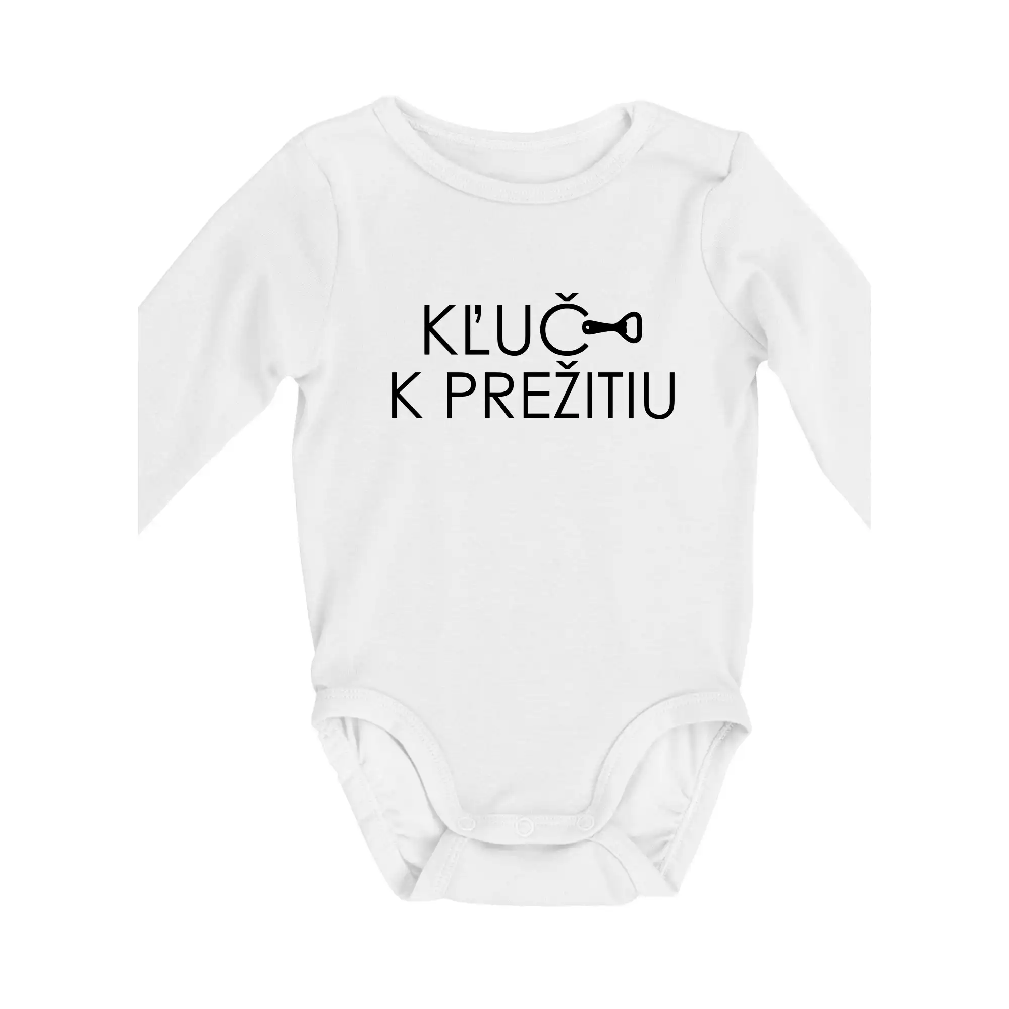 Vtipná tričká pre pivárov - Klúč k prežitiu otvárač - Body dojčenské s dlhým rukávom