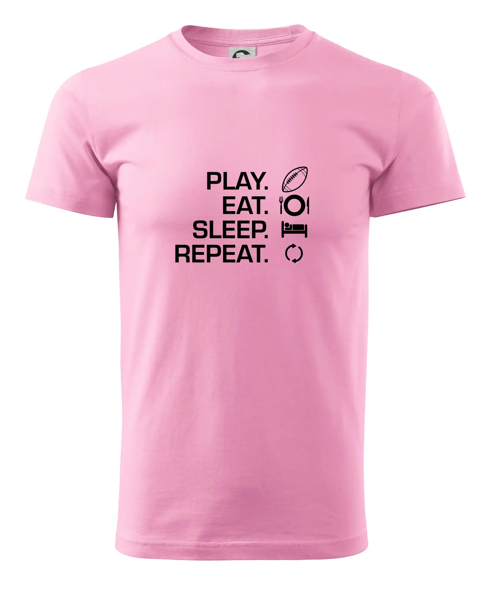 Tričká pre futbalistov - Play Eat Sleep Repeat americký fotbal - Pánske tričko nižšej gramáže