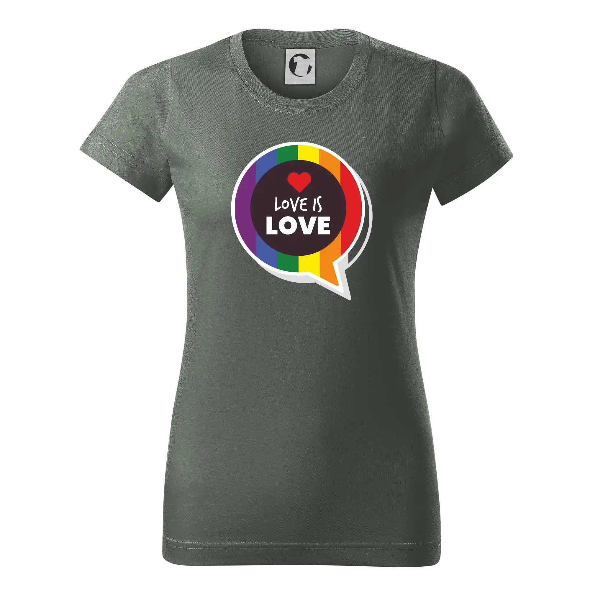 Tričká pre LGBT a Queer komunitu - Love is love bublina - Dámske tričko basic - ľahko voľnejšie a dlhšie