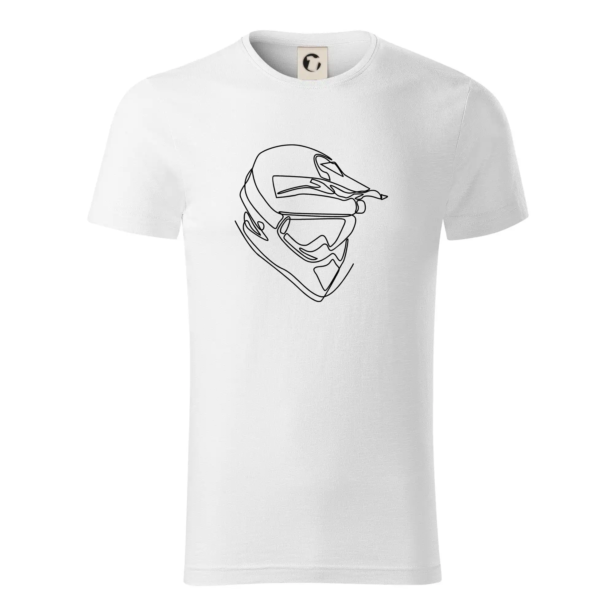 Tričká a mikiny s obrázkami jedným ťahom - Helma, prilba jedným ťahom - Tričko z organickej bavlny