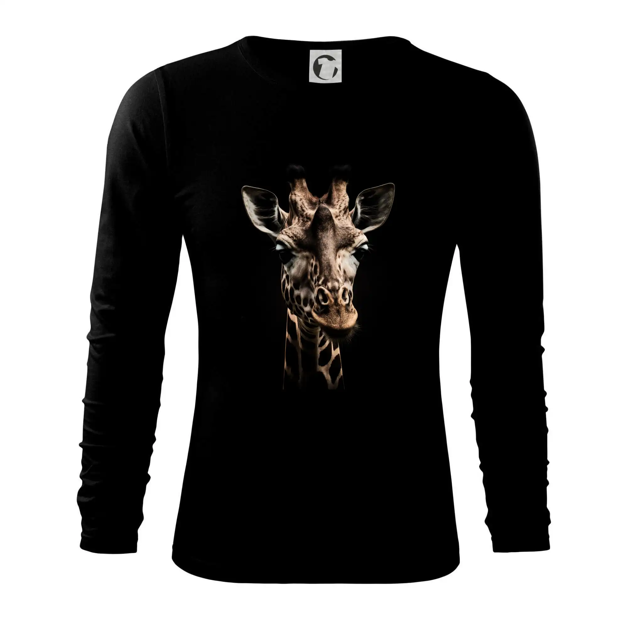 Tričká so zvieratami - Žirafa fotka - Tričko s dlhým rukávom FIT-T long sleeve