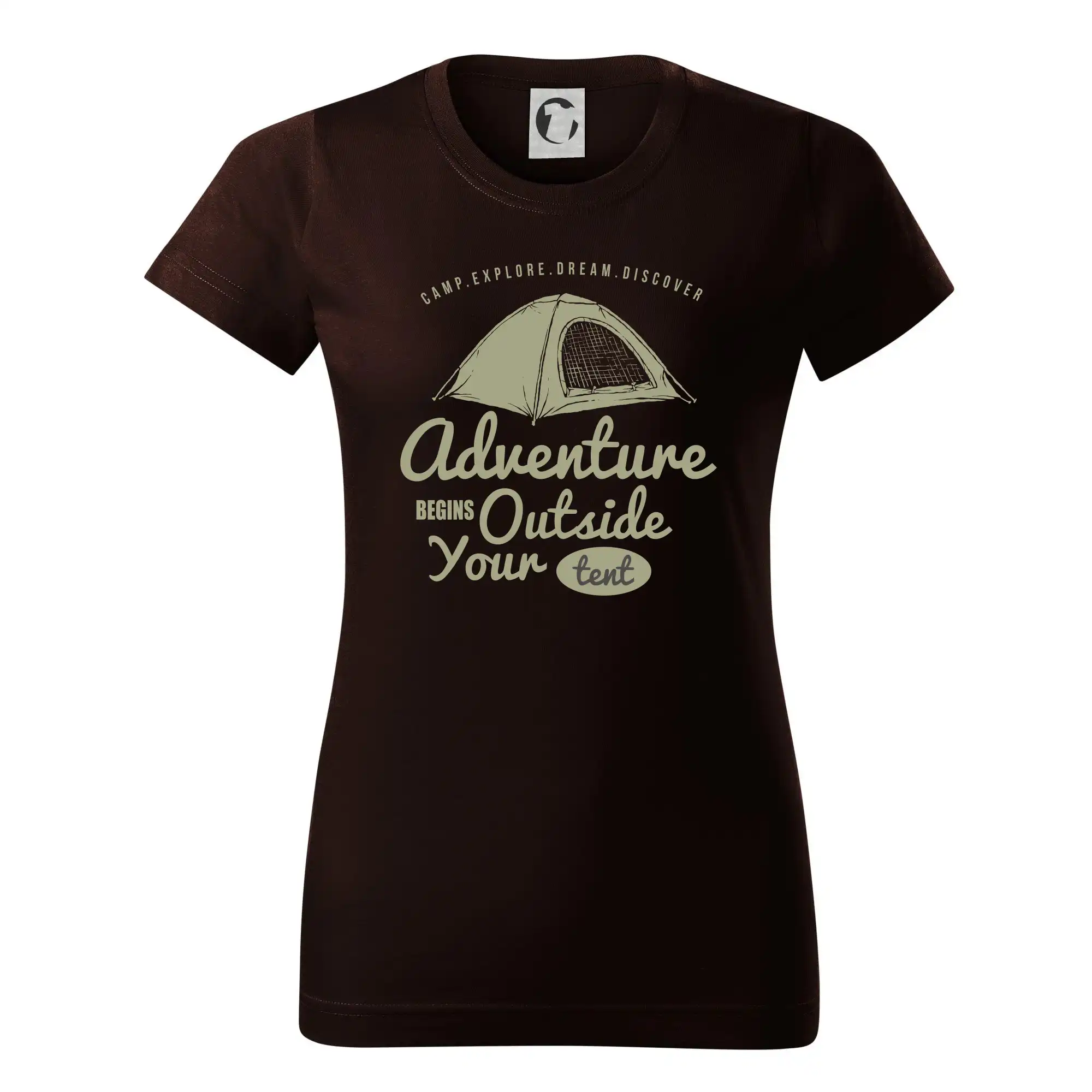 Trička na kempovanie - Adventure outside - Dámske tričko basic - ľahko voľnejšie a dlhšie