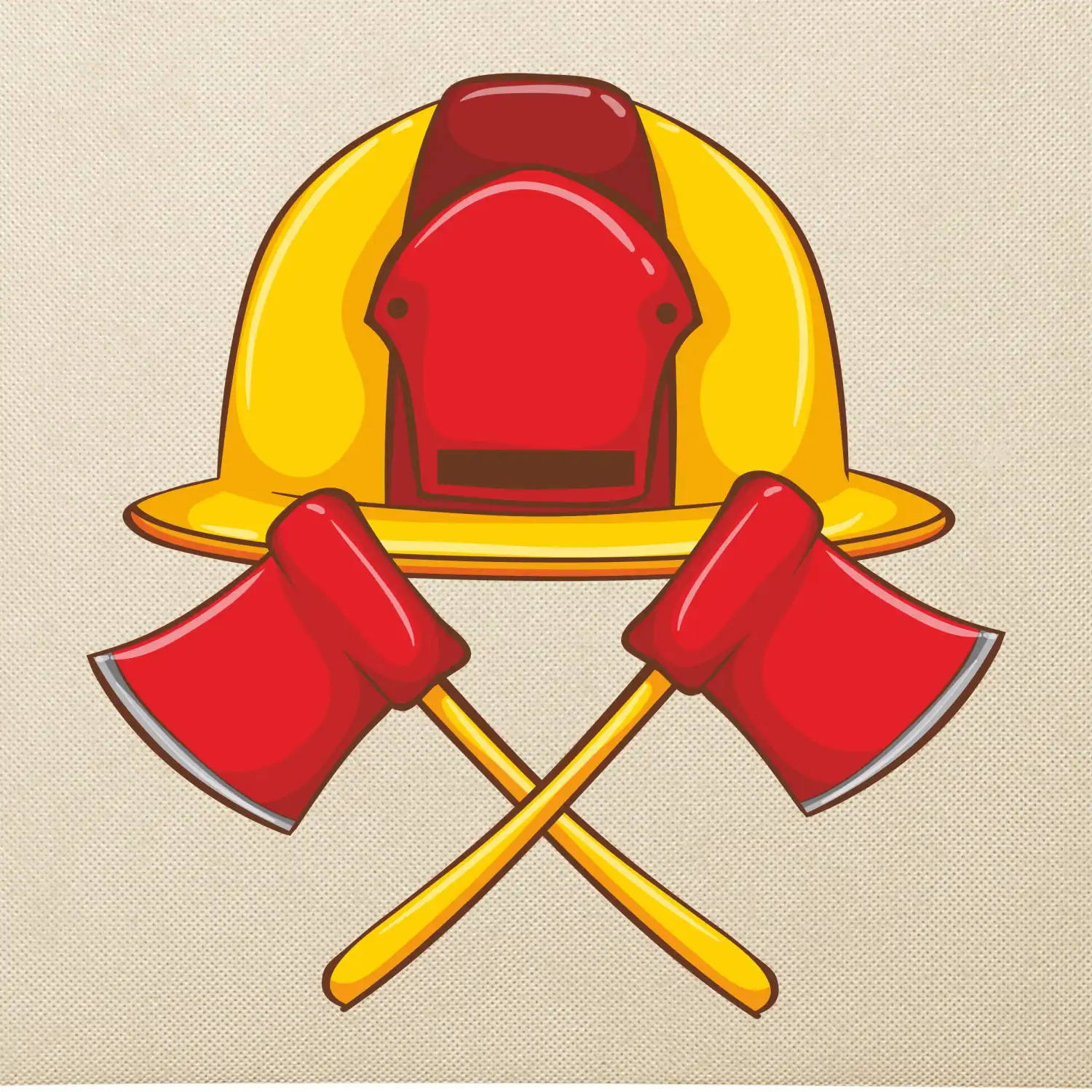 Hasičská helma a sekera