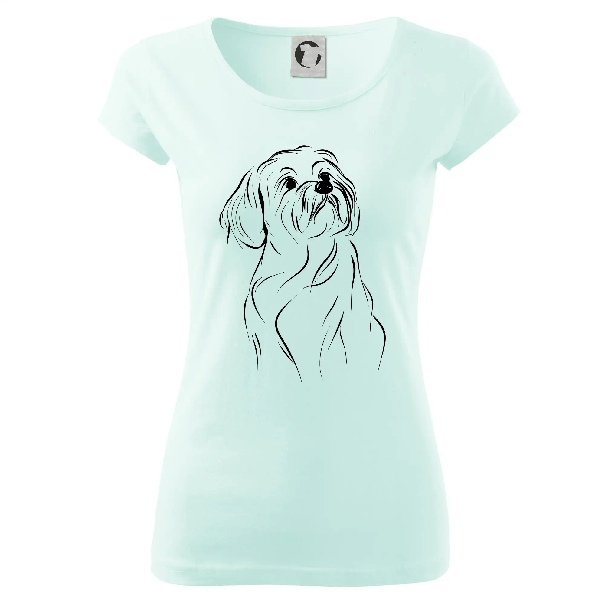 Lhasa Apso černý nákres slabé linky