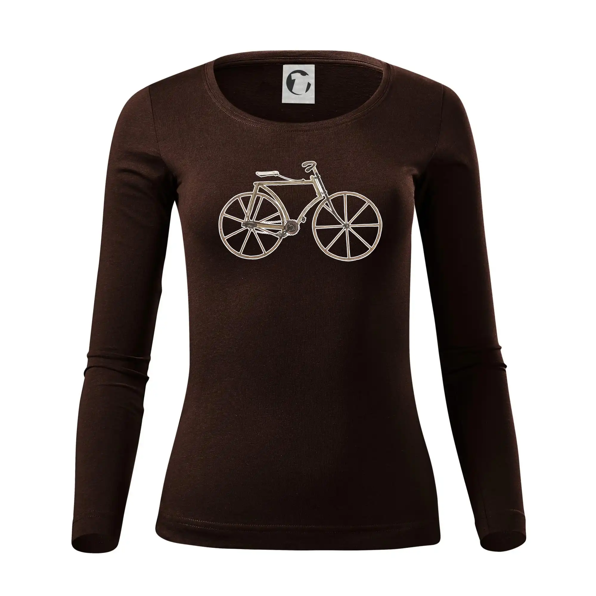 Tričko ako darček pre cyklistu - Drevené koleso - Dámske tričko FIT-T LS - zužené