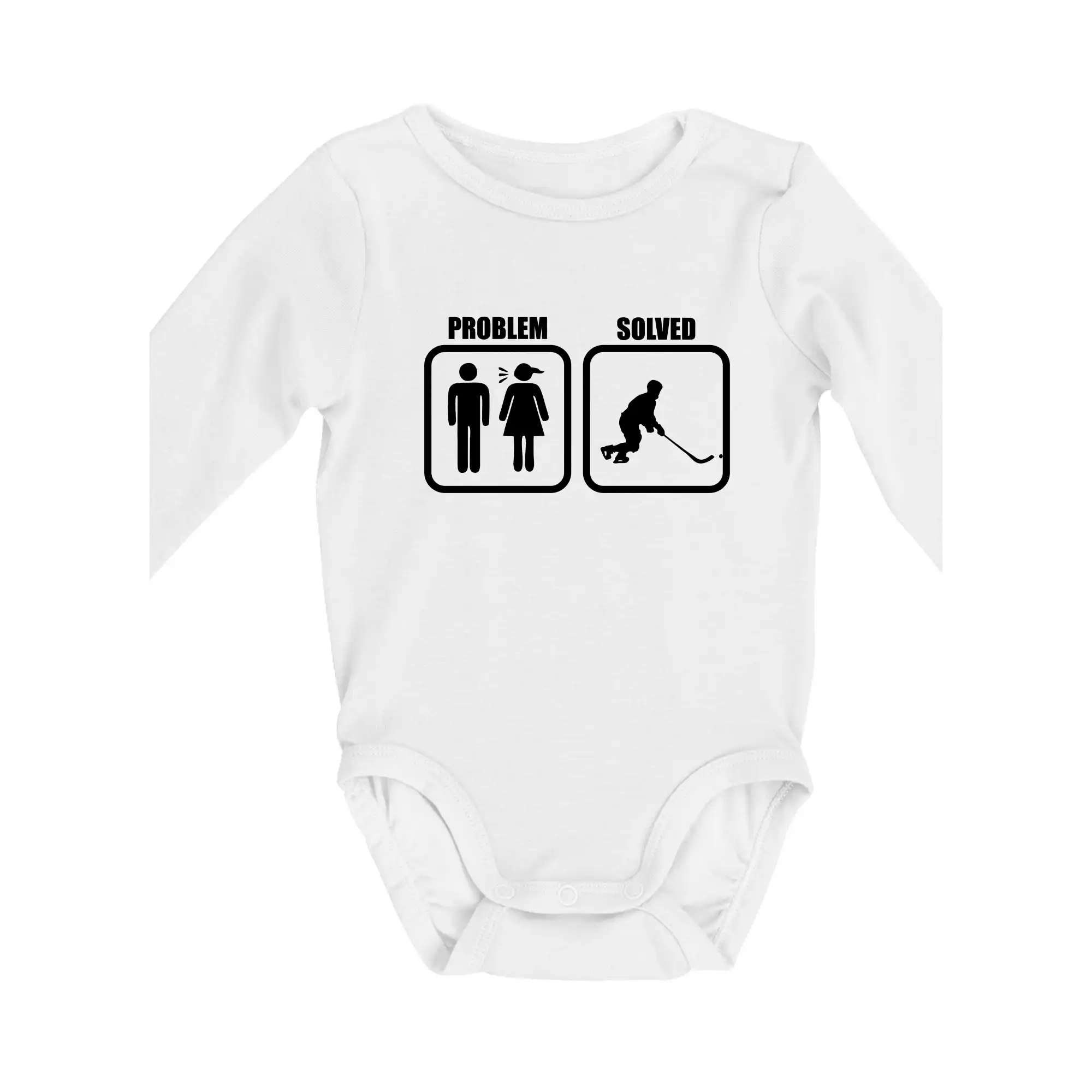 Tričká Problem Solved - Problém hokejista - Body dojčenské s dlhým rukávom