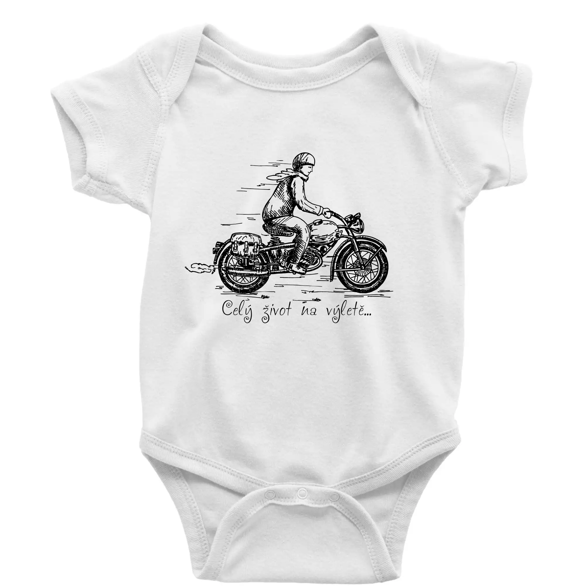 Chopper triko - Celý život na výletě - motorka - Body dojčenské s krátkym rukávom