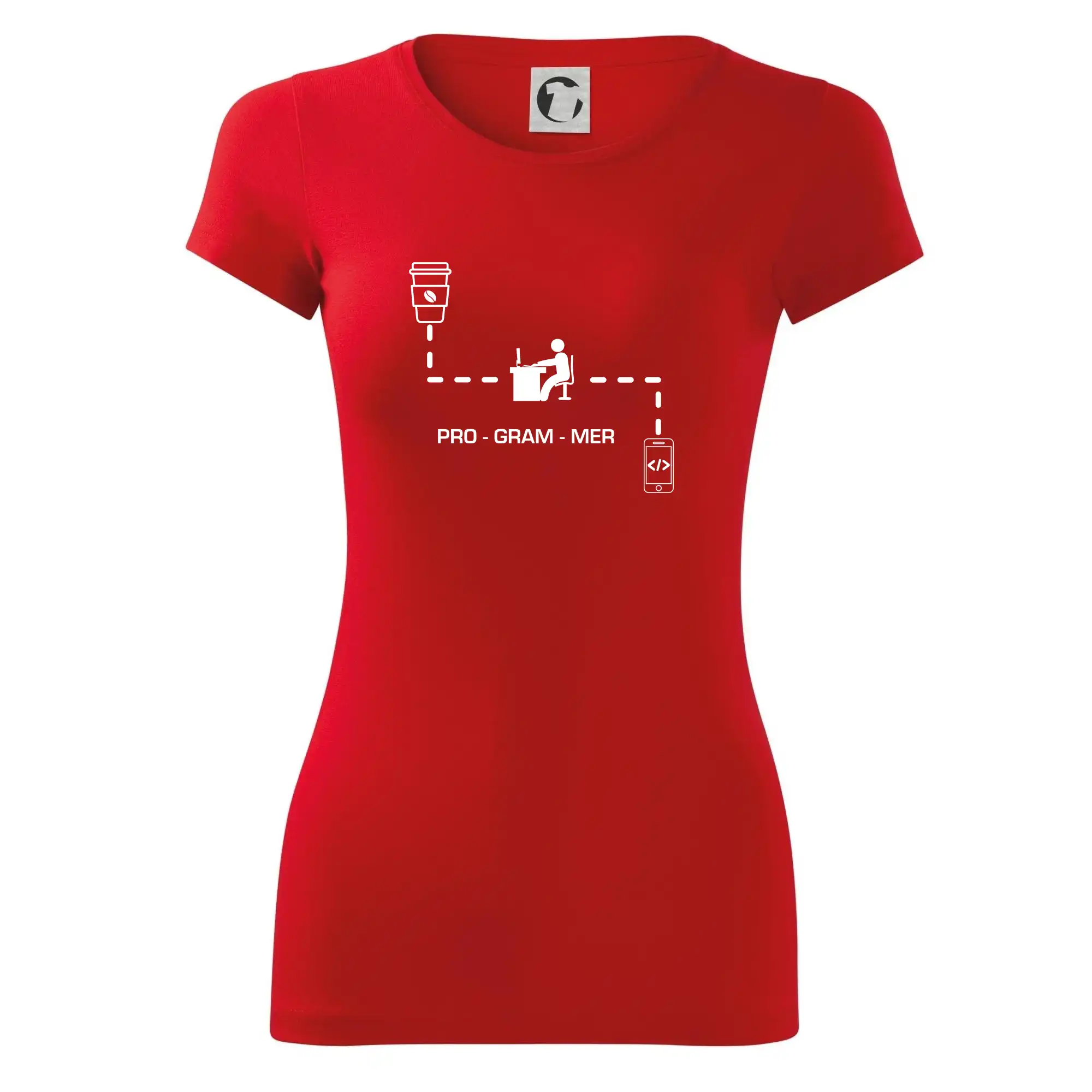 Tričká pre ajťákov - Programátor mobil - Dámske tričko Glance - Priliehavejší strih