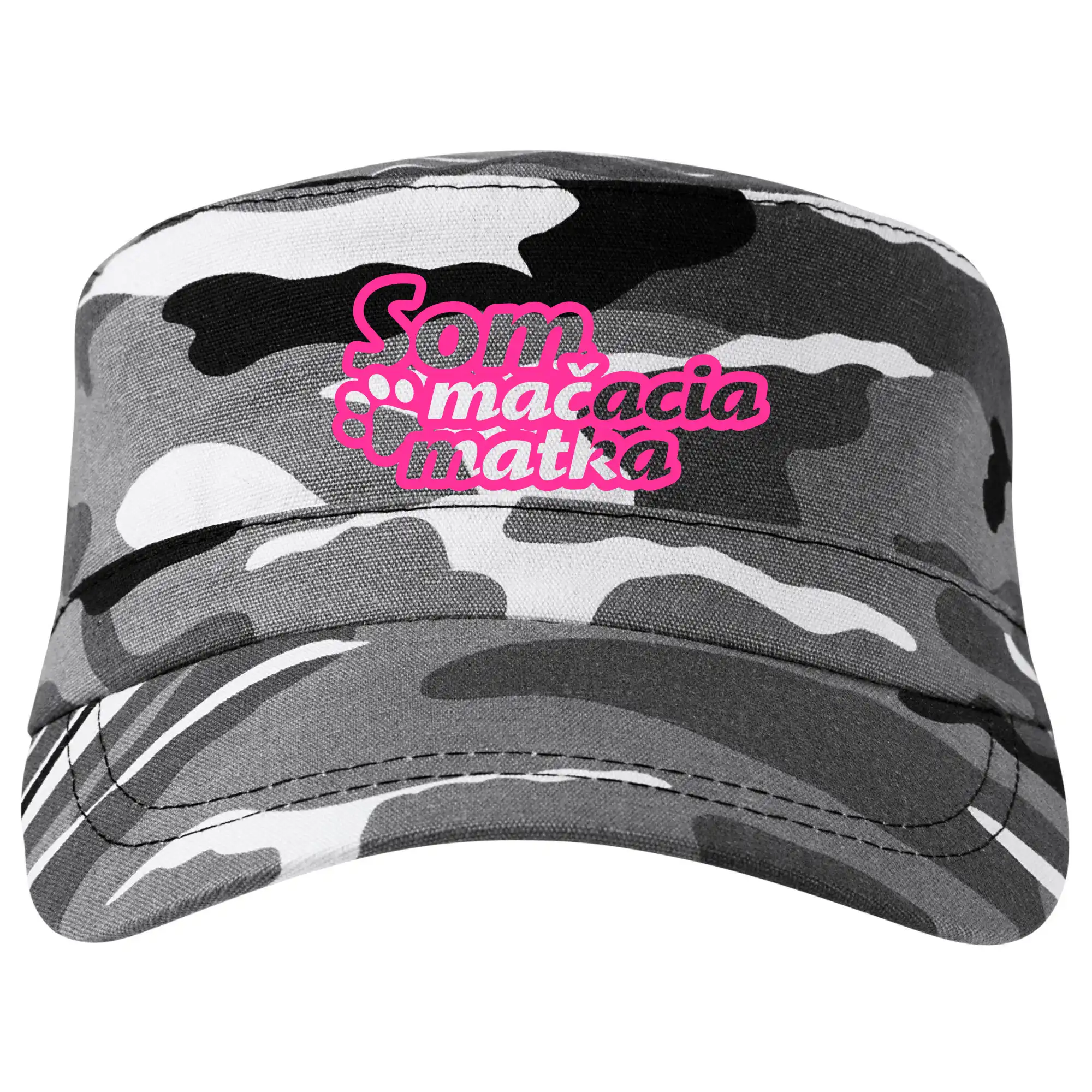 Vtipná tričká s mačkou - Som mačacia matka - Šiltovka CAMO