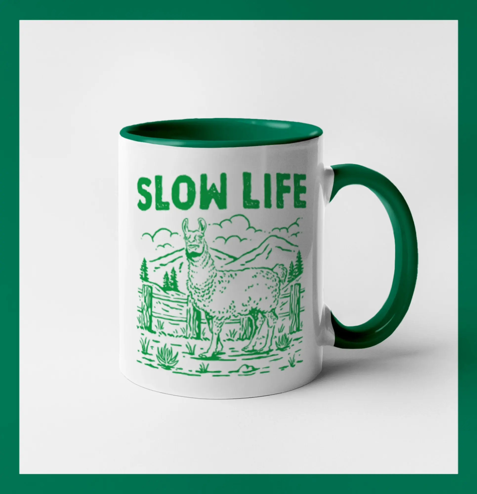 Tričká so zvieratami - Slow Life Lama - Hrnček 