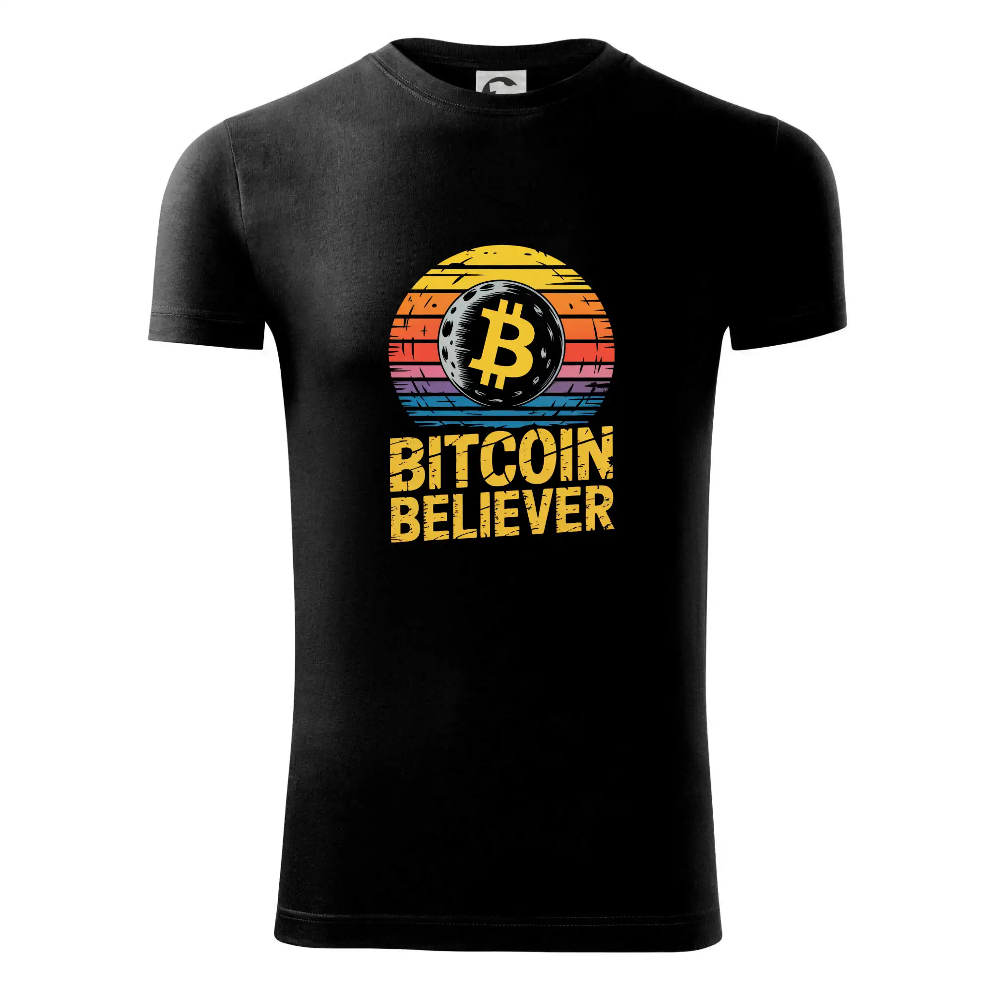 Bitcoin Believer Vintage retro sunset - Viper FIT - Pánske zúžené tričko