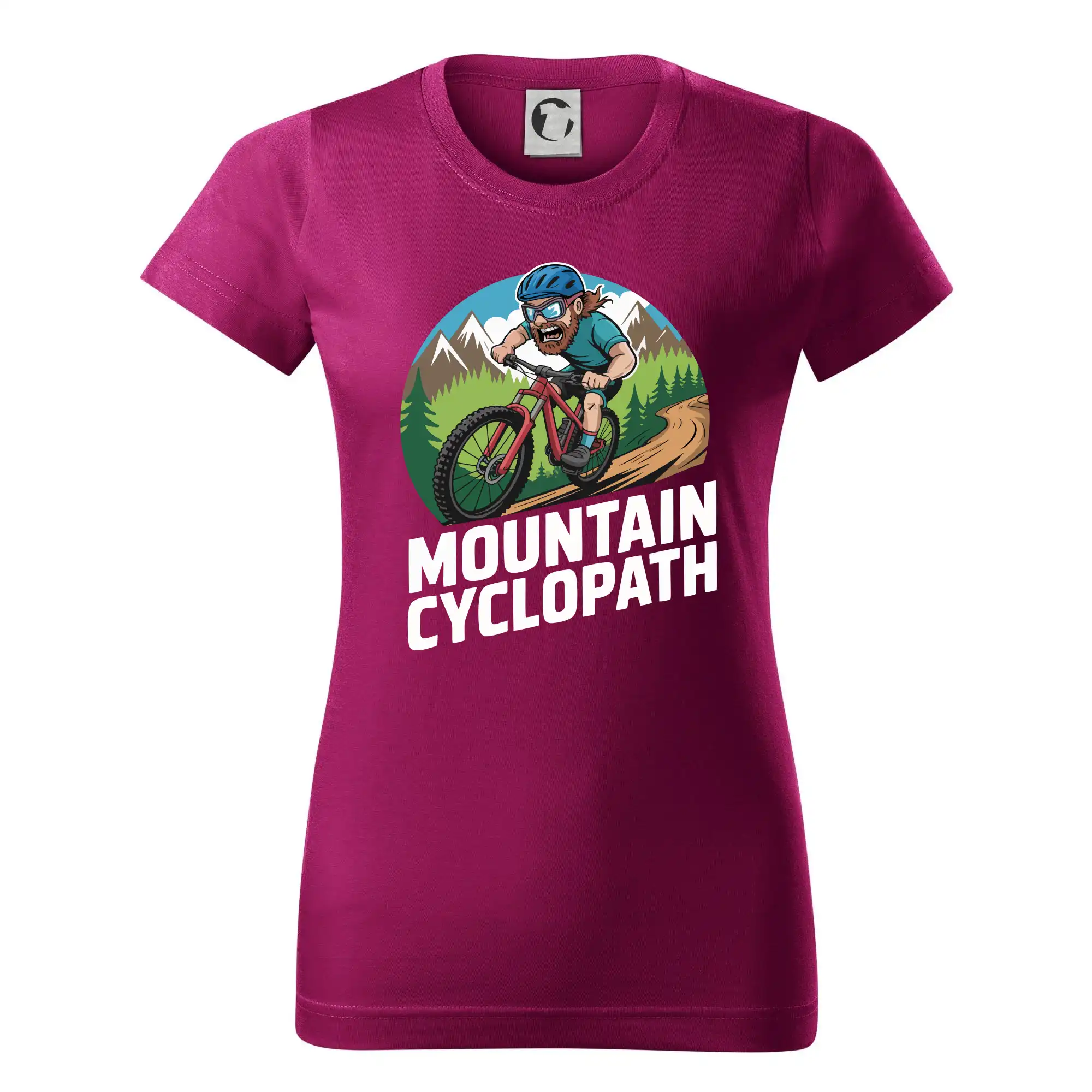 Tričko ako darček pre cyklistu - Mountain cyclopat plnovous - Dámske tričko basic - ľahko voľnejšie a dlhšie