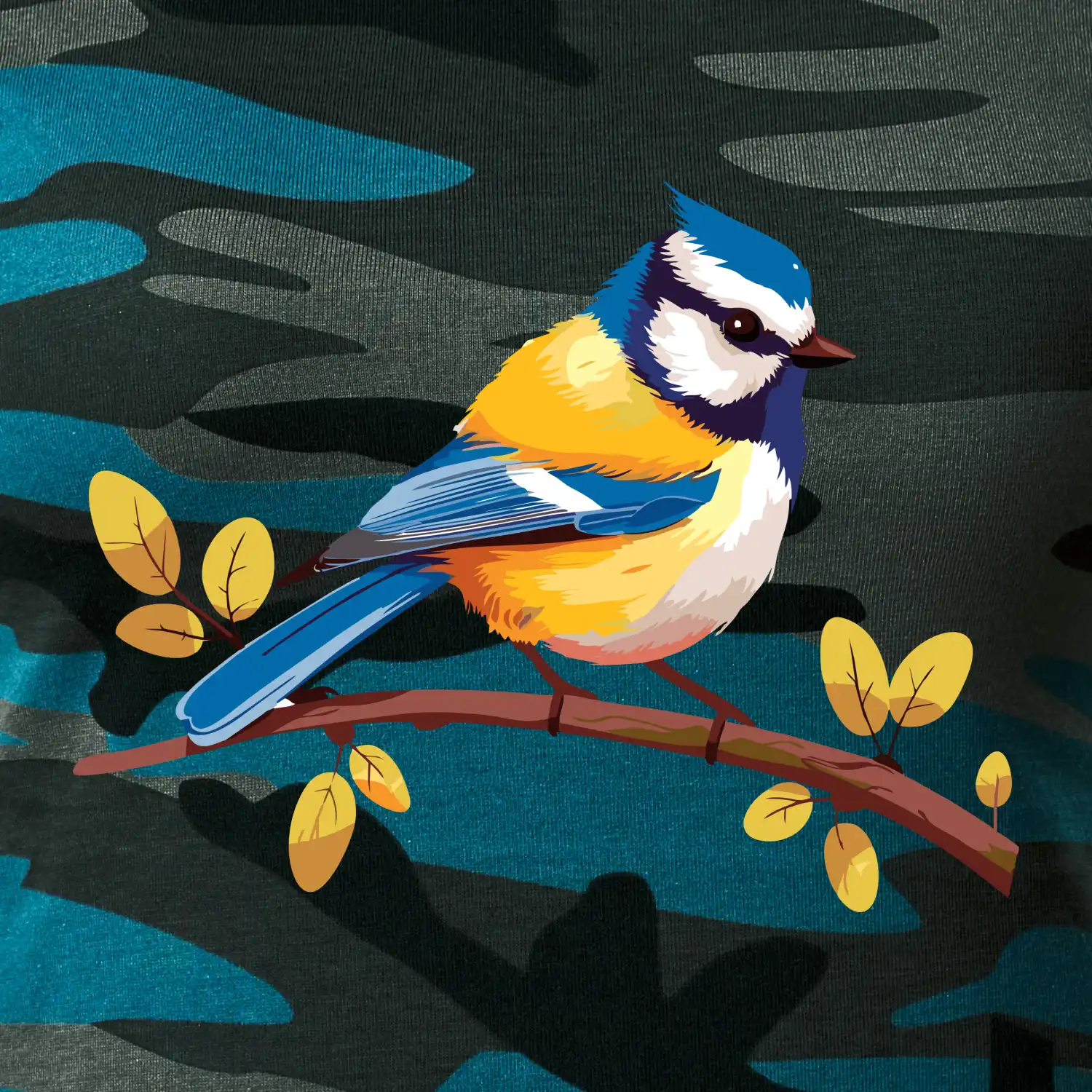 Sýkorka modřinka kreslená