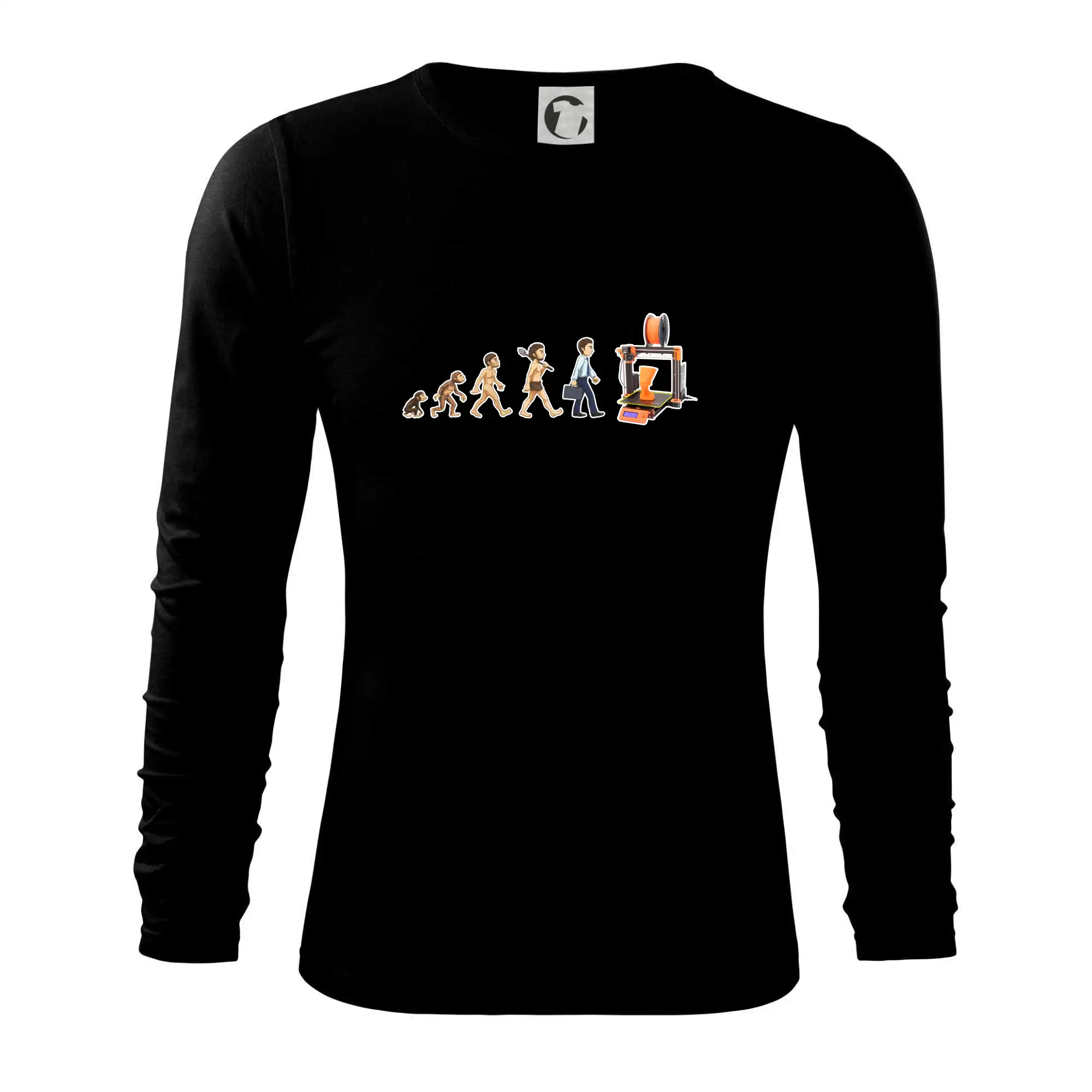 Tričká pre ajťákov - Evolúcia 3D tlač - Tričko s dlhým rukávom FIT-T long sleeve
