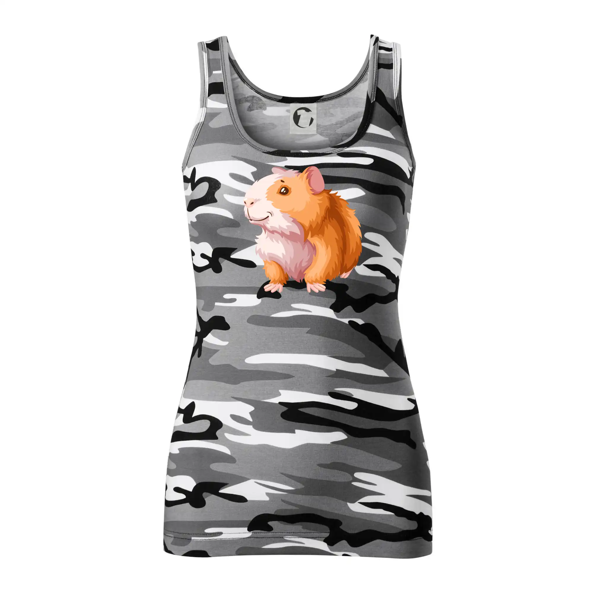 Morče - kreslené, bílo oranžové