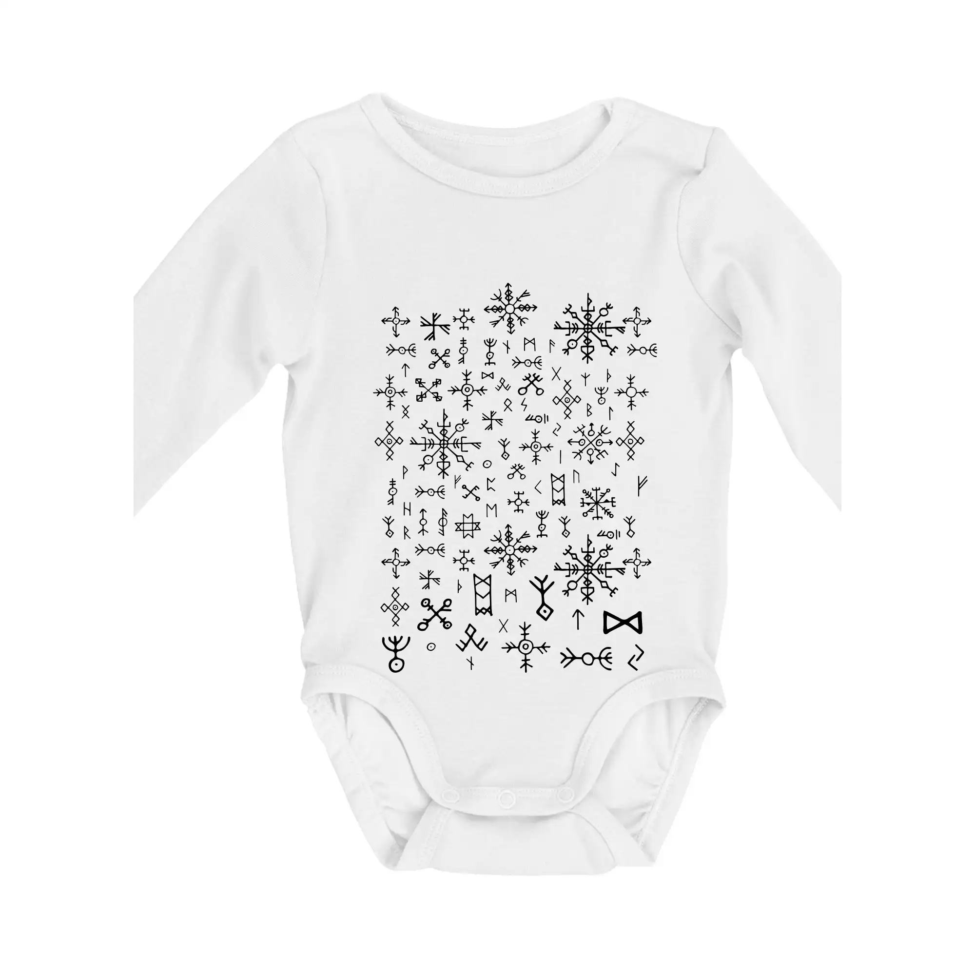 Grafické tričká - Vikingské runy - Body dojčenské s dlhým rukávom