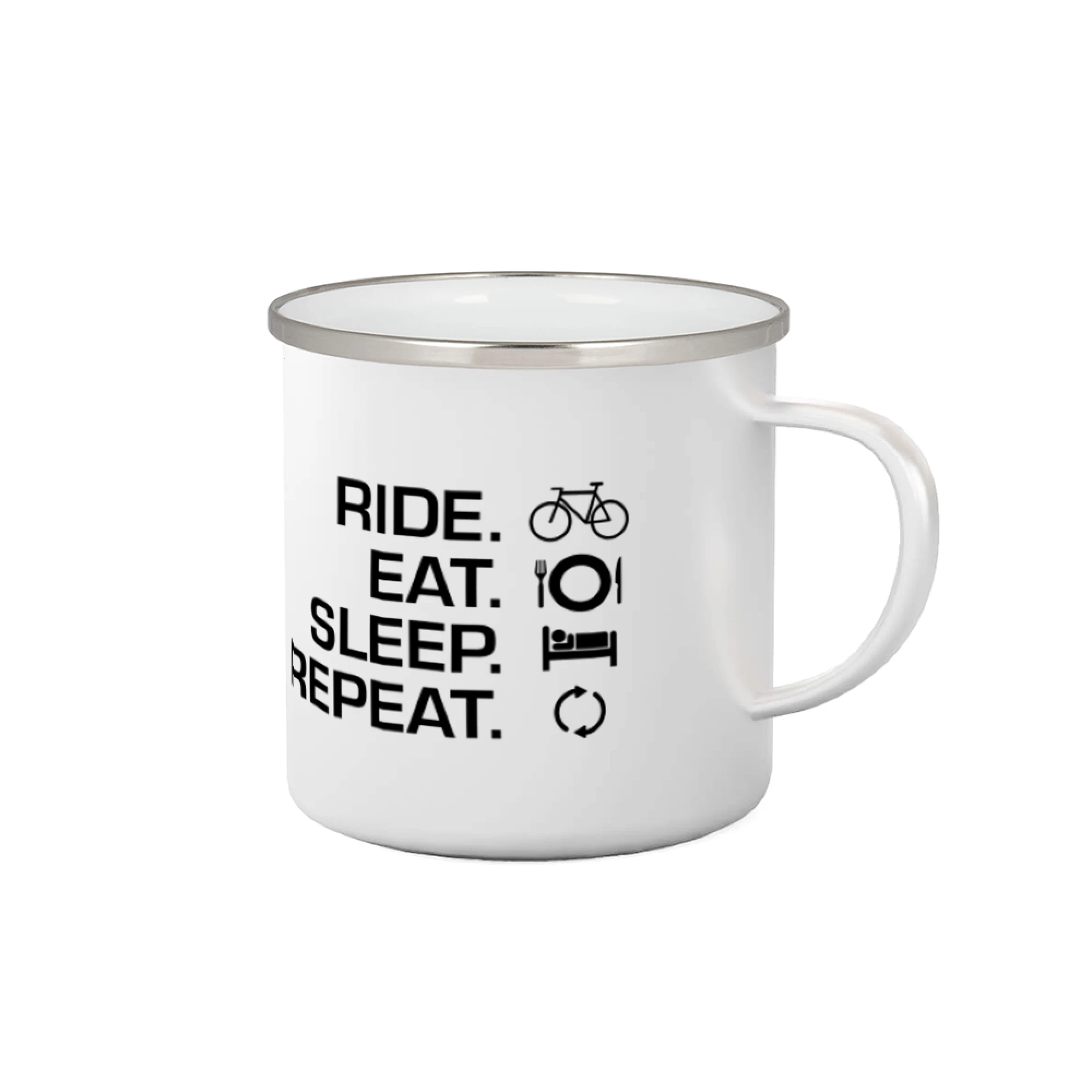 Tričko ako darček pre cyklistu - Ride Eat Sleep Repeat bicykel - Plecháčik