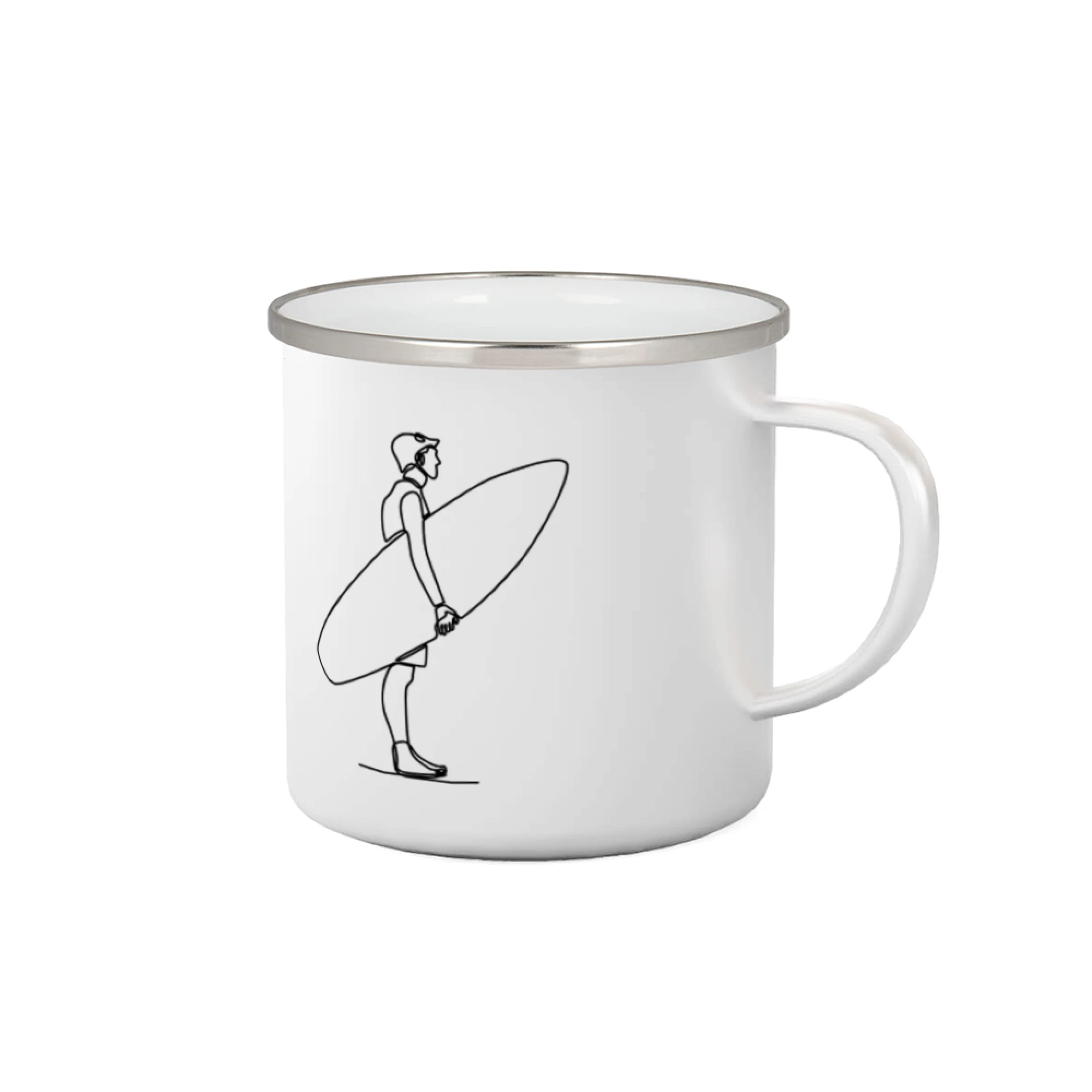 Tričká a mikiny s obrázkami jedným ťahom - Surfer stojaci jedným ťahom - Plecháčik